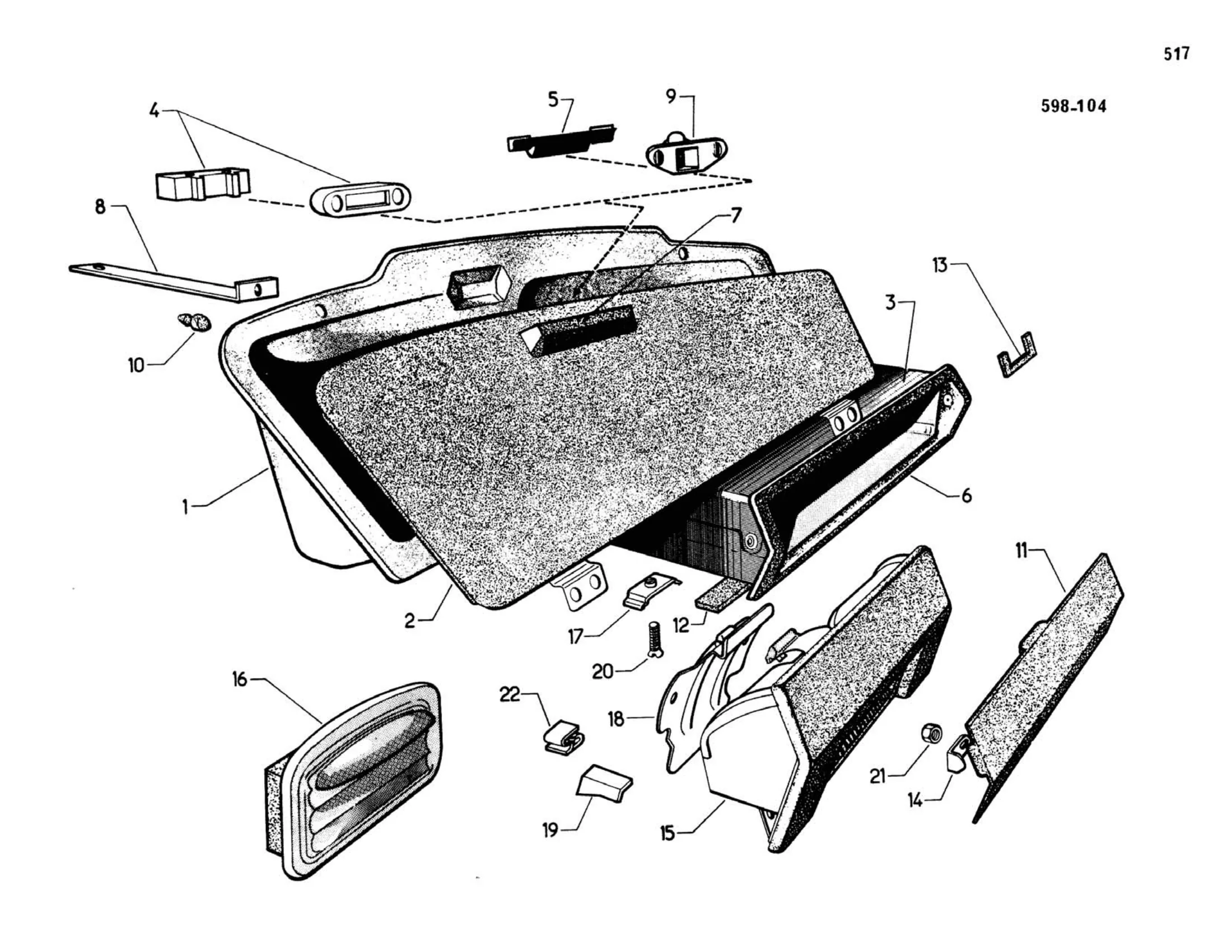 Glove box, page 126 of 503 — 598 Parts Catalogue — Volume II