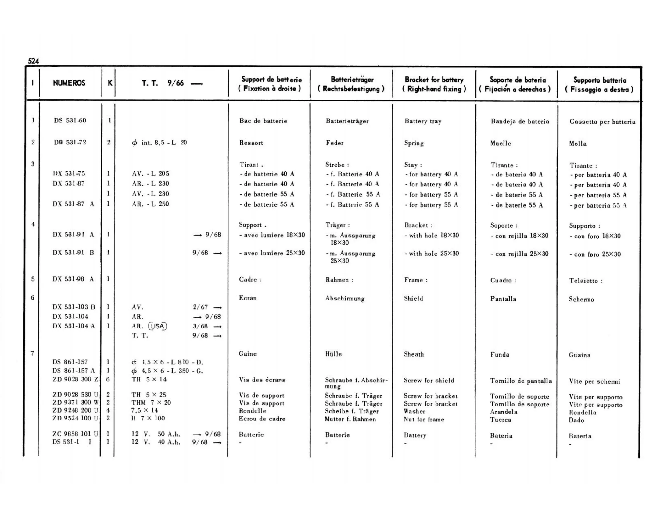 All 9/66>, page 134 of 503 — 598 Parts Catalogue — Volume II
