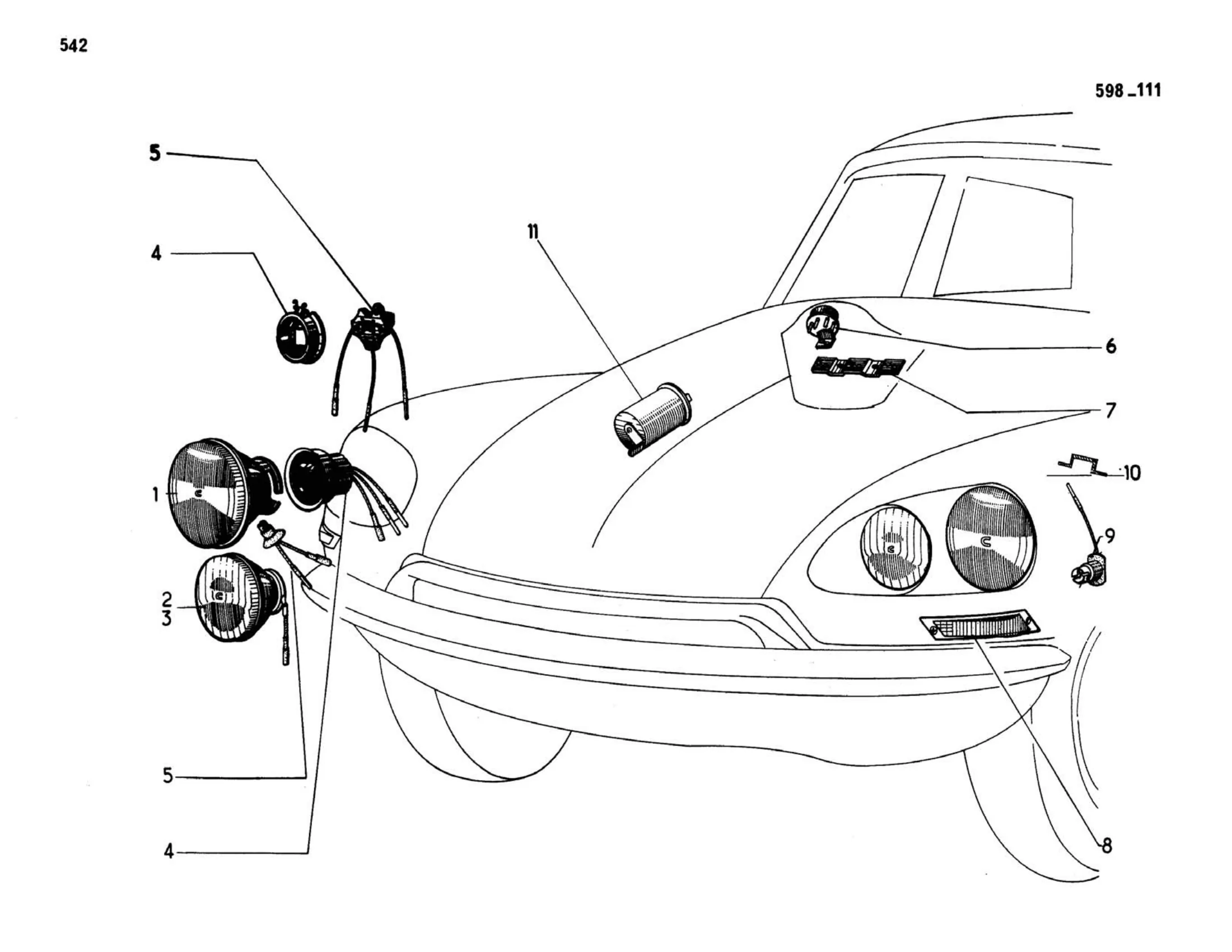 9/67> except USA, page 146 of 503 — 598 Parts Catalogue — Volume II