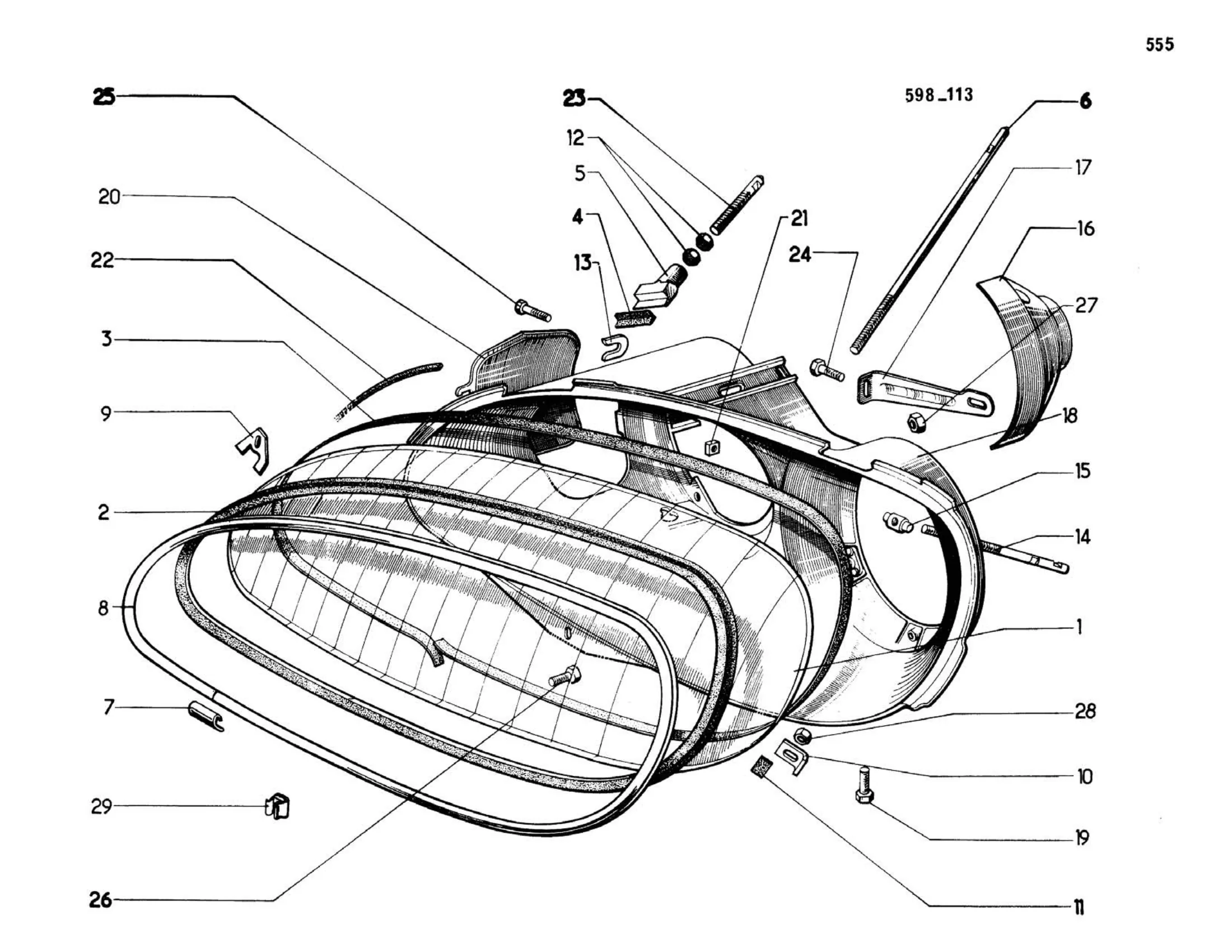 Housings 9/67>, page 155 of 503 — 598 Parts Catalogue — Volume II