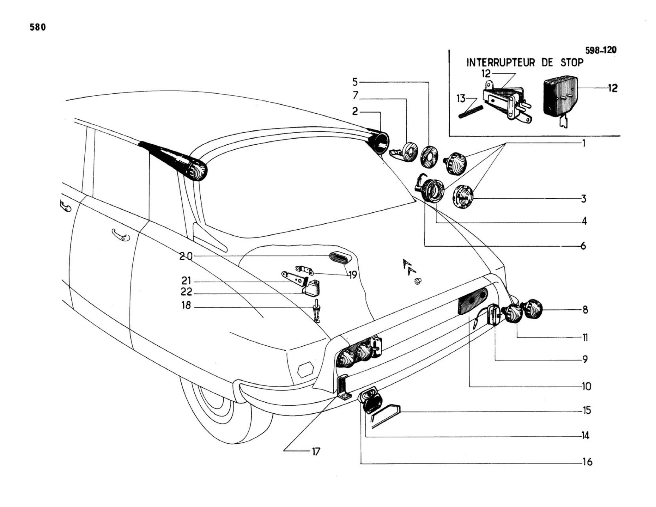 Berlines except GB, USA, page 175 of 503 — 598 Parts Catalogue — Volume II