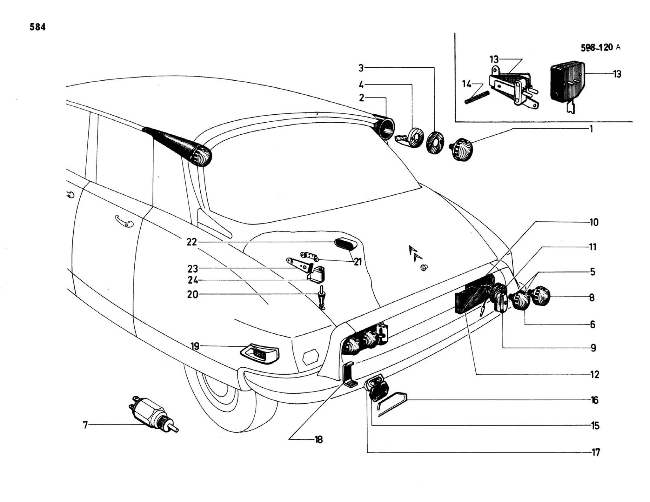 Berlines GB, USA >3/69, page 178 of 503 — 598 Parts Catalogue — Volume II