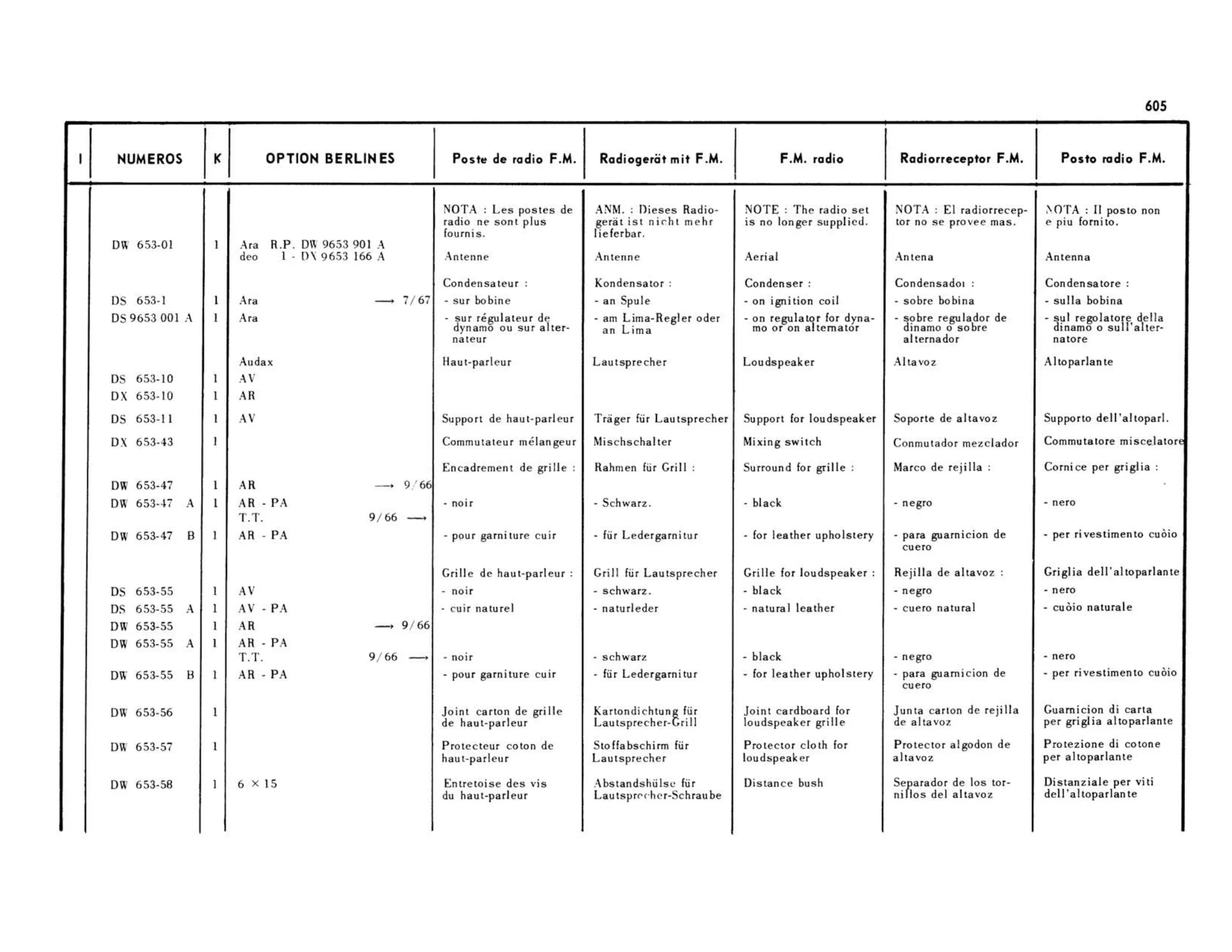 Radio, page 194 of 503 — 598 Parts Catalogue — Volume II