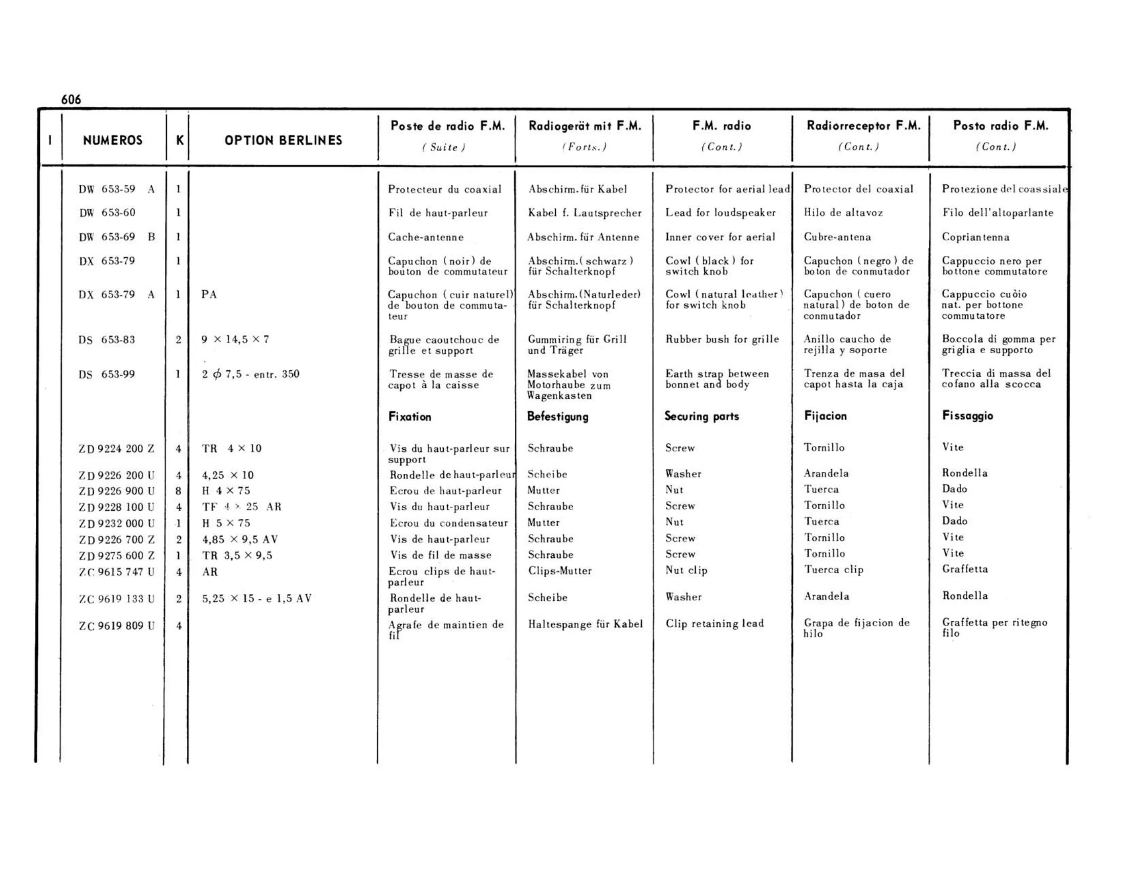 Radio, page 195 of 503 — 598 Parts Catalogue — Volume II