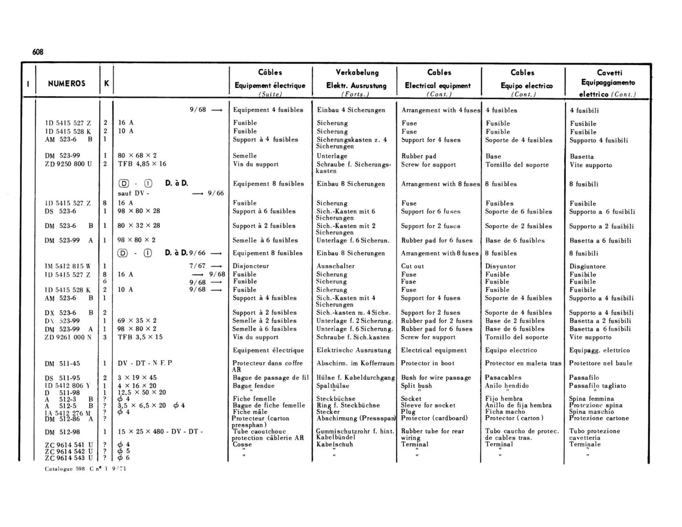 Right hand drive, page 197 of 503 — 598 Parts Catalogue — Volume II