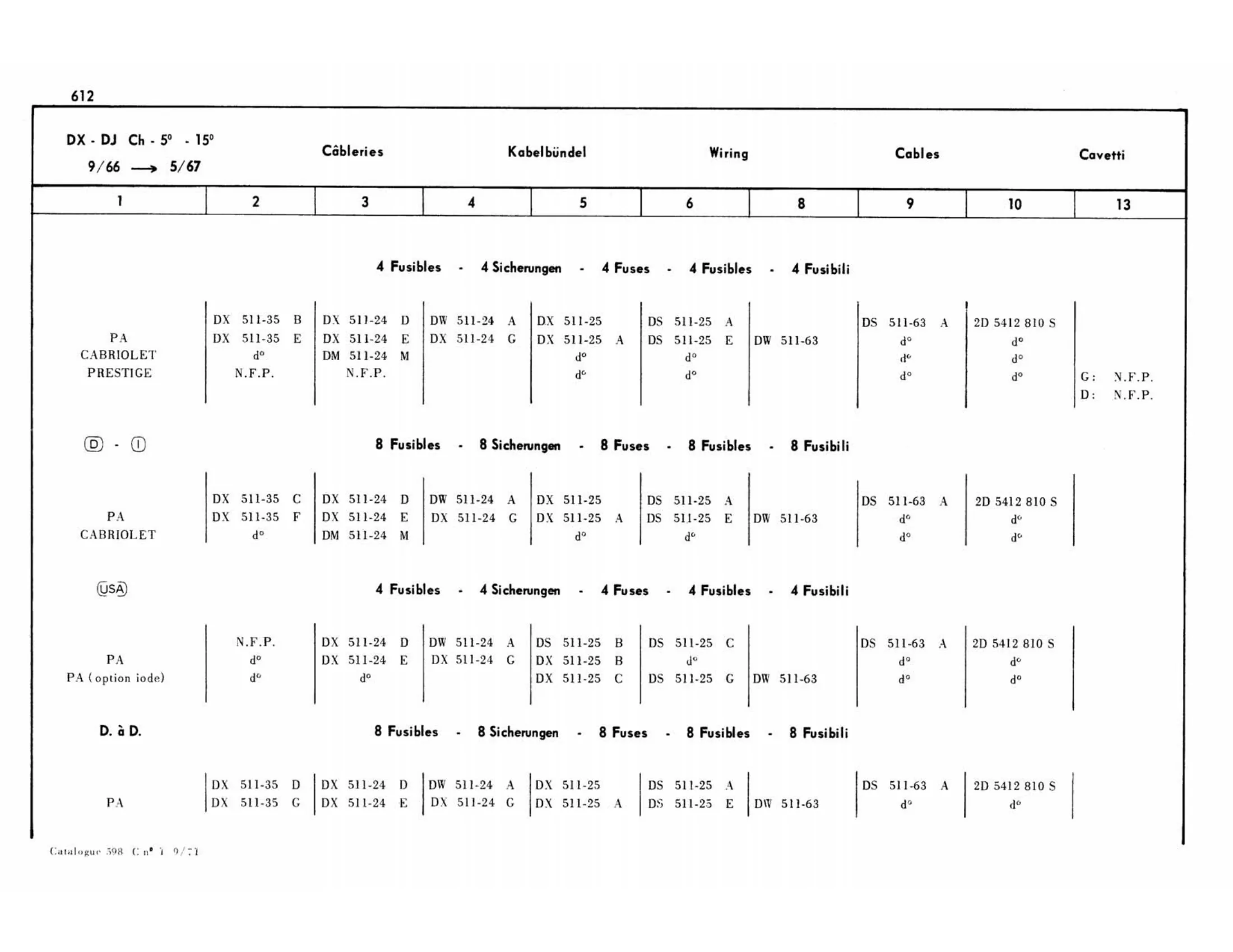 DX-DJ, page 201 of 503 — 598 Parts Catalogue — Volume II