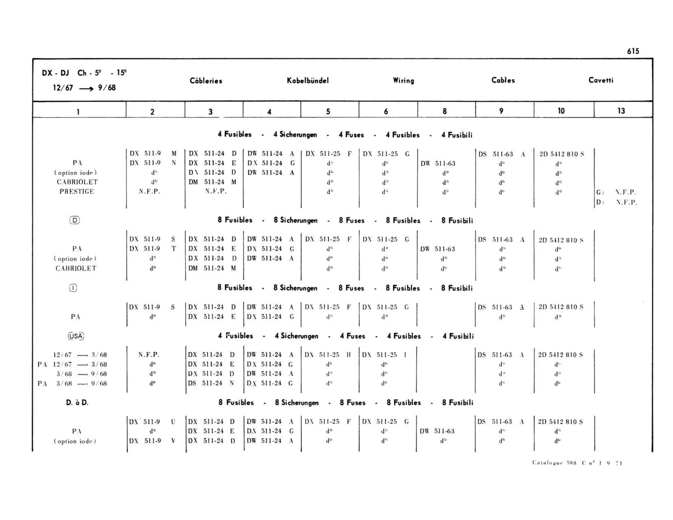 DX-DJ, page 204 of 503 — 598 Parts Catalogue — Volume II