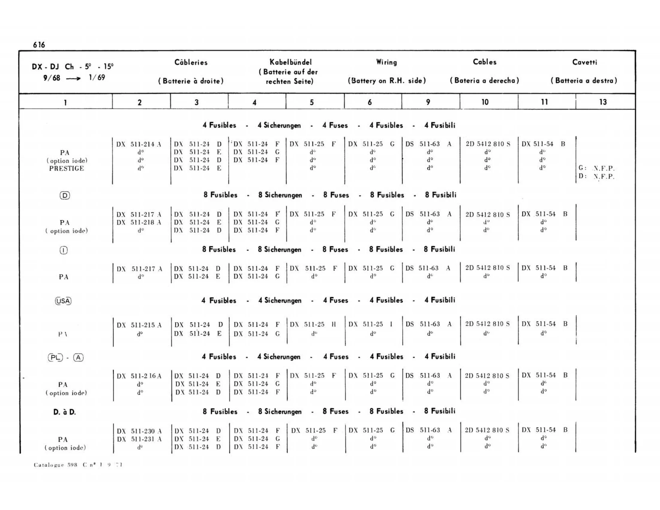 DX-DJ, page 205 of 503 — 598 Parts Catalogue — Volume II