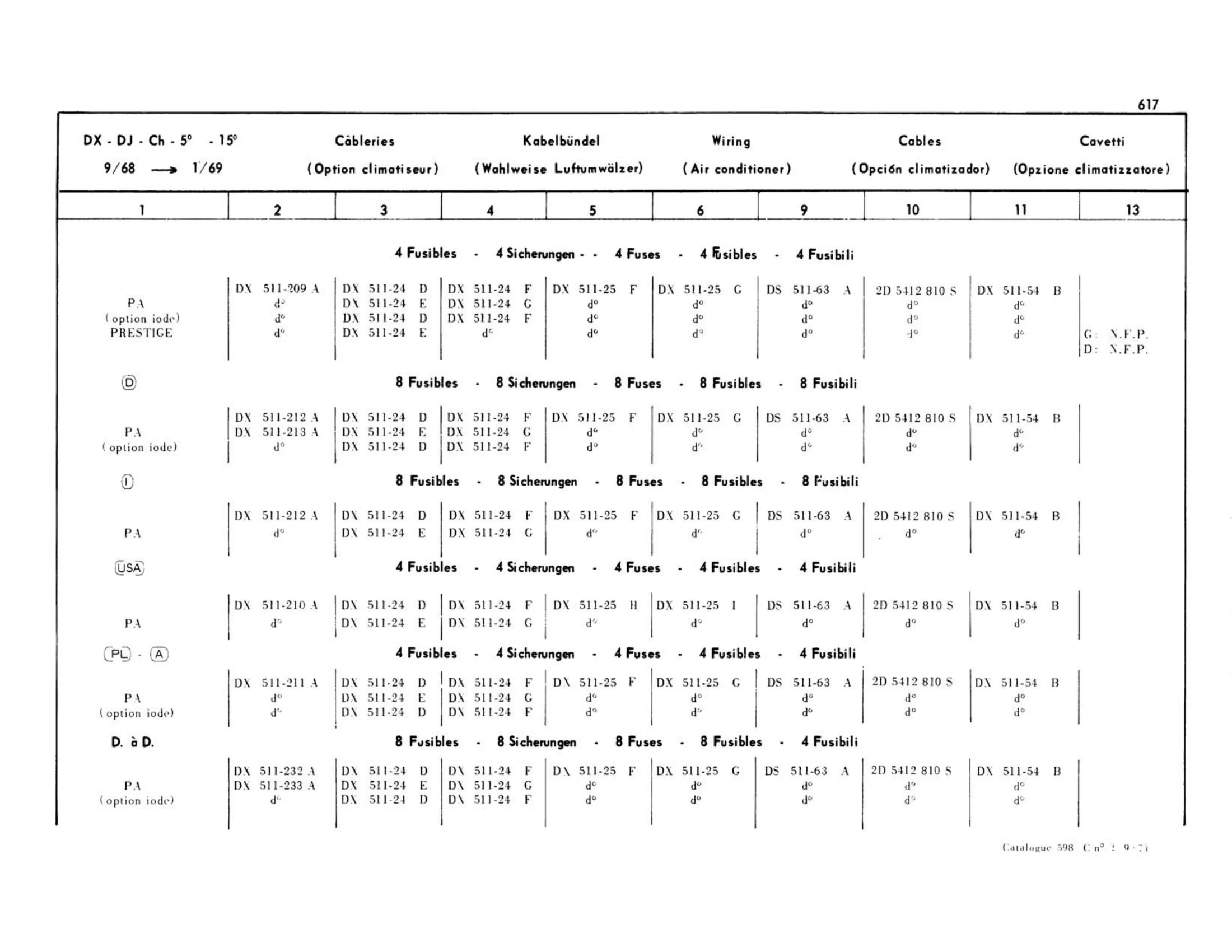 DX-DJ, page 206 of 503 — 598 Parts Catalogue — Volume II