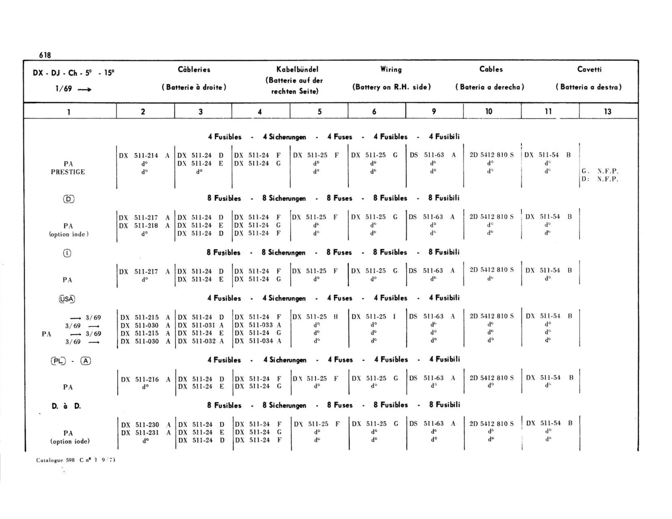 DX-DJ, page 207 of 503 — 598 Parts Catalogue — Volume II