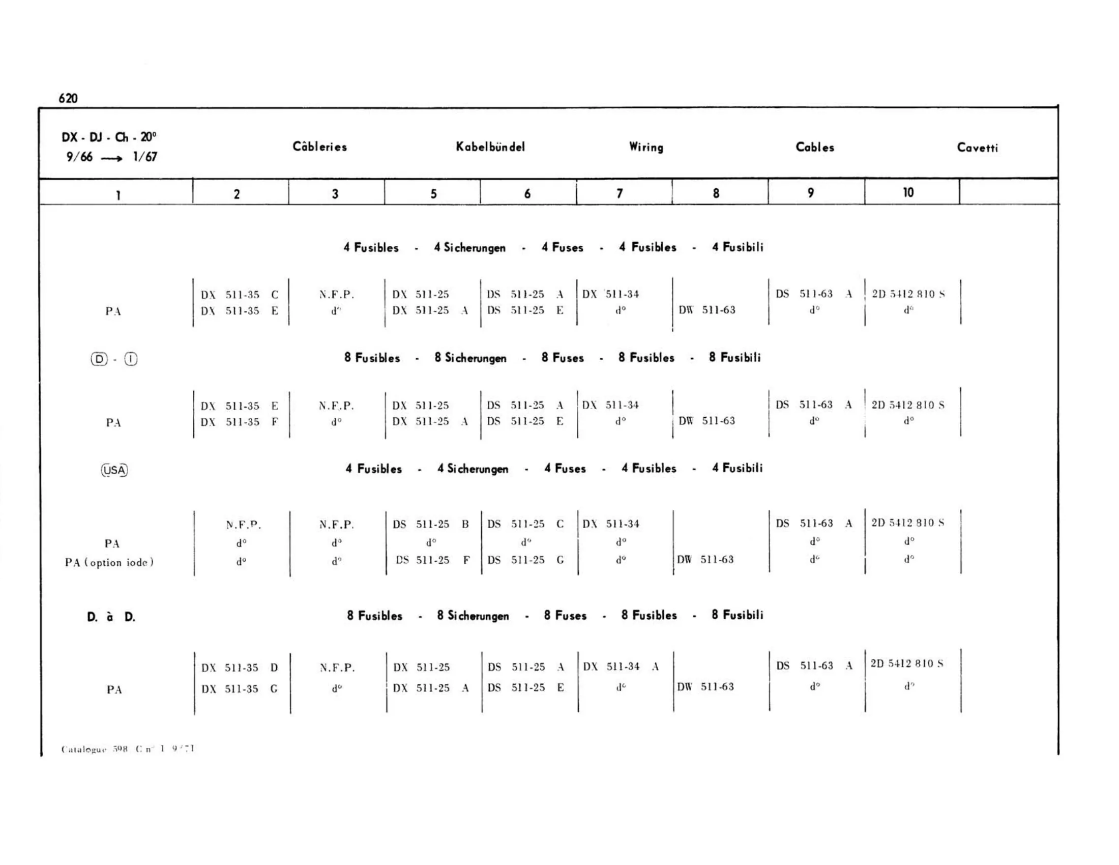 DX-DJ, page 209 of 503 — 598 Parts Catalogue — Volume II