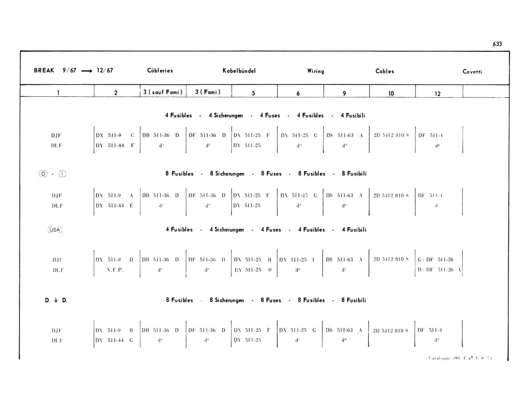 Break, page 222 of 503 — 598 Parts Catalogue — Volume II