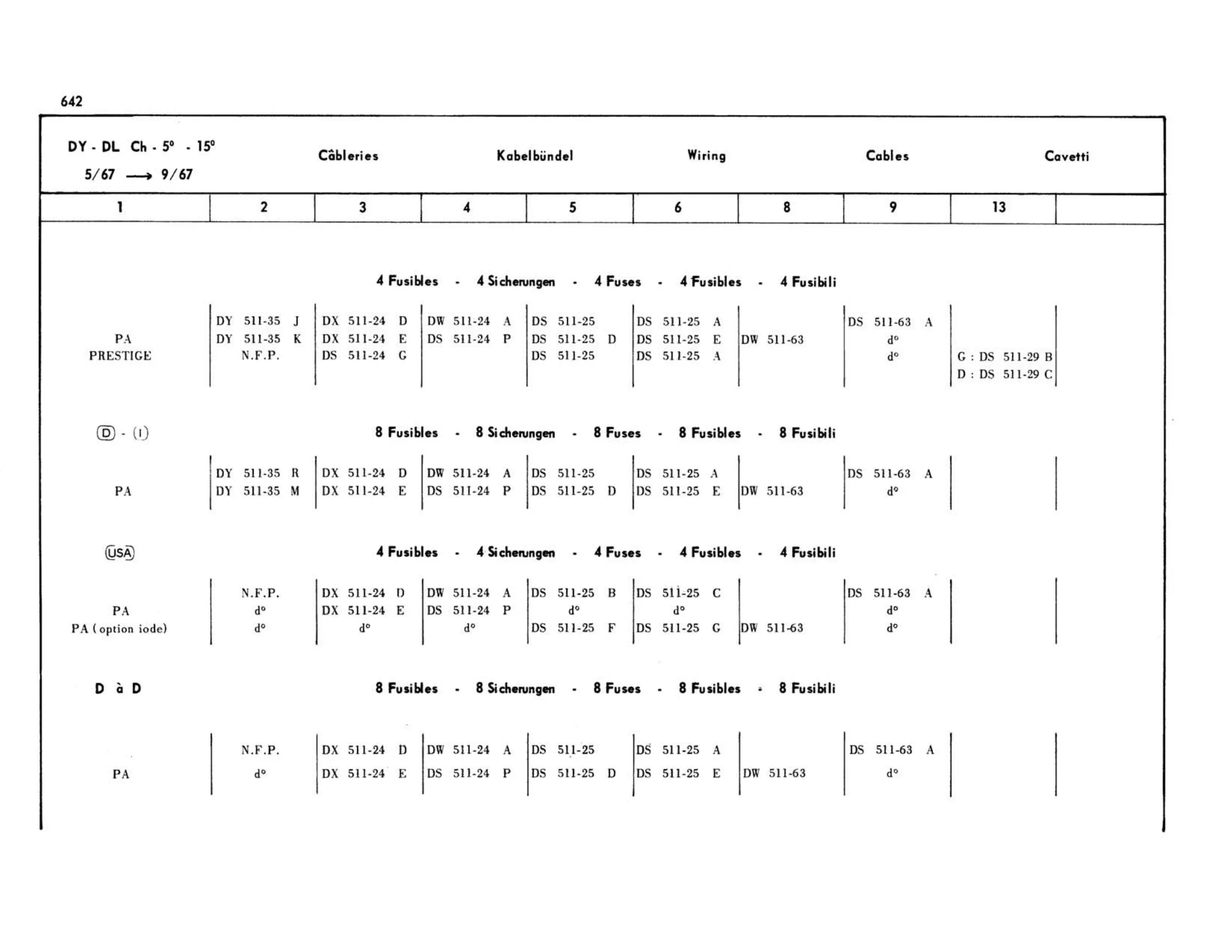 DY-DL, page 231 of 503 — 598 Parts Catalogue — Volume II