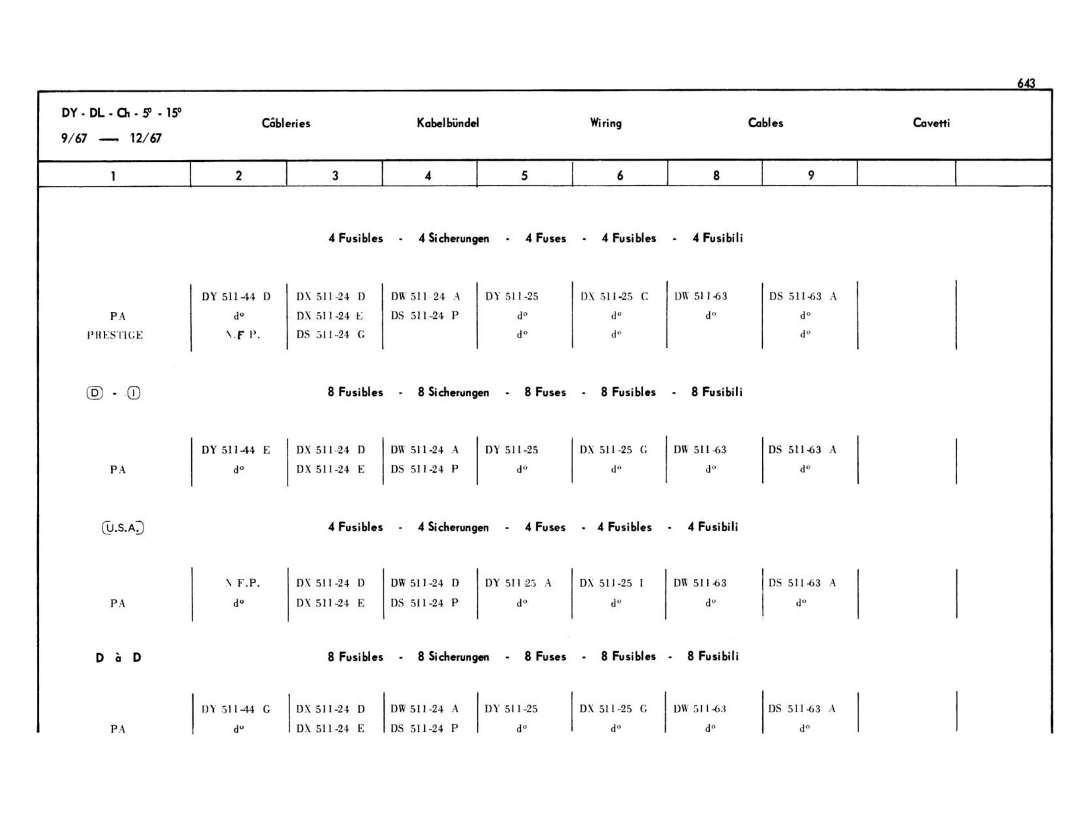 DY-DL, page 232 of 503 — 598 Parts Catalogue — Volume II