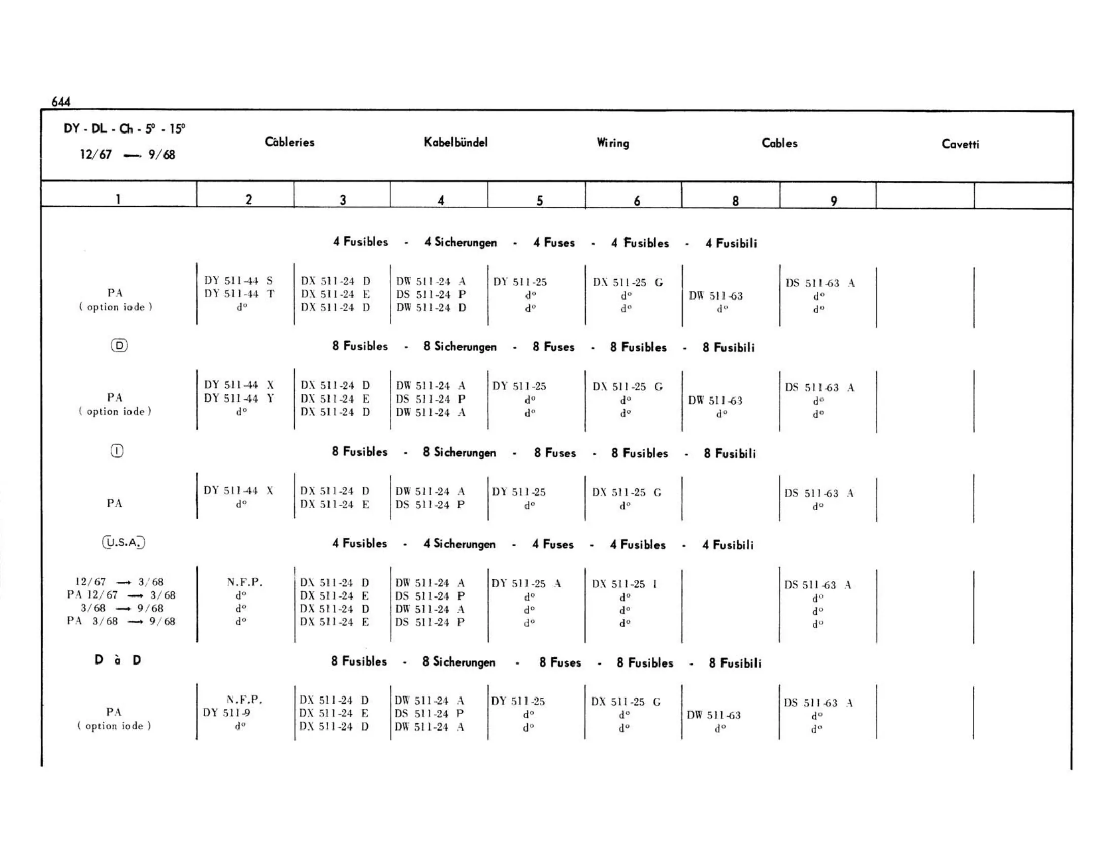 DY-DL, page 233 of 503 — 598 Parts Catalogue — Volume II