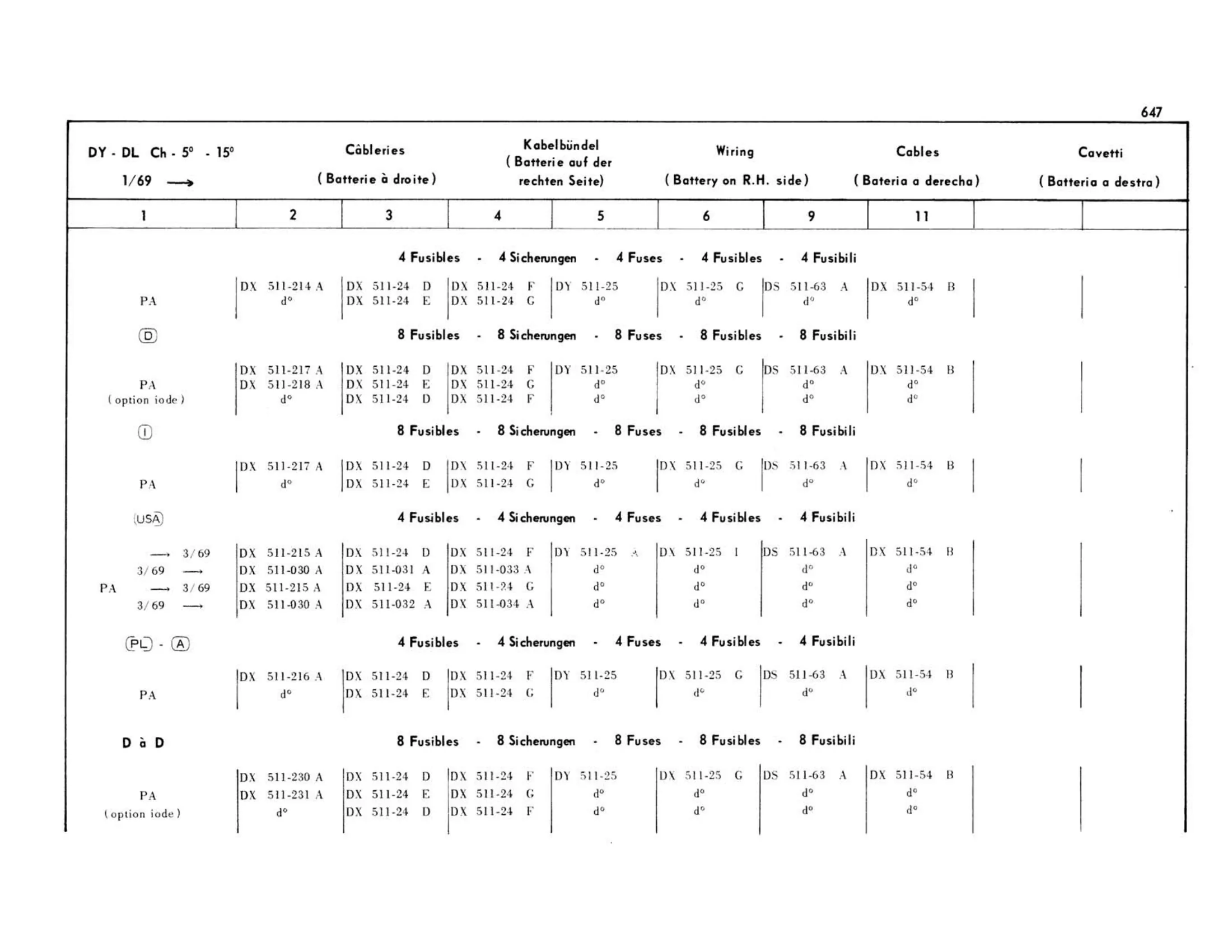 DY-DL, page 236 of 503 — 598 Parts Catalogue — Volume II