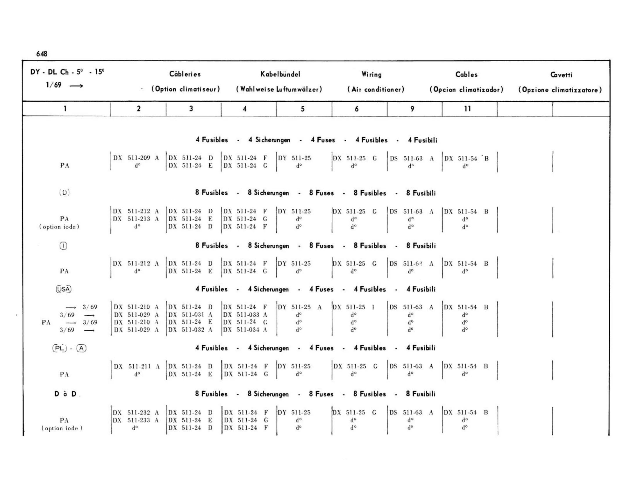 DY-DL, page 237 of 503 — 598 Parts Catalogue — Volume II