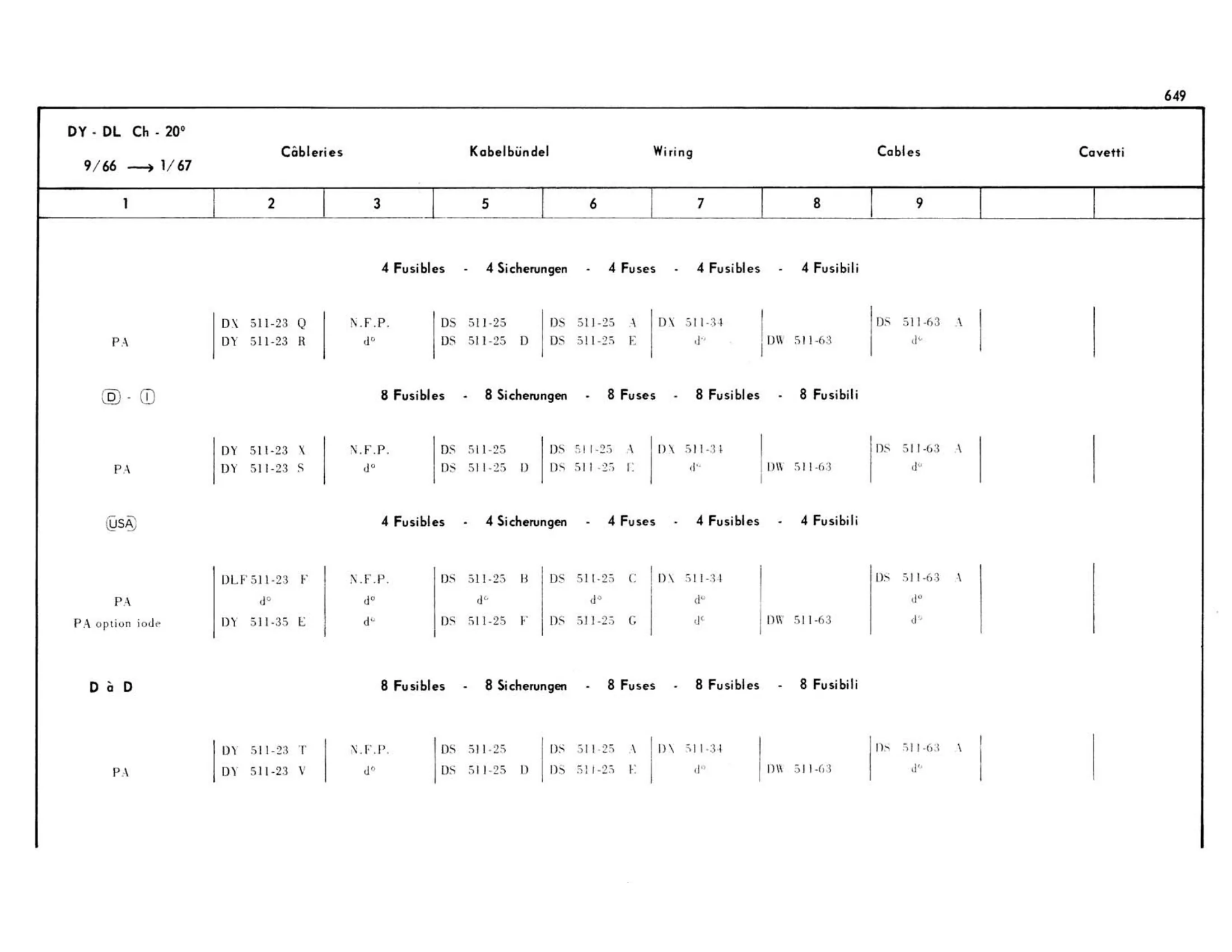 DY-DL, page 238 of 503 — 598 Parts Catalogue — Volume II