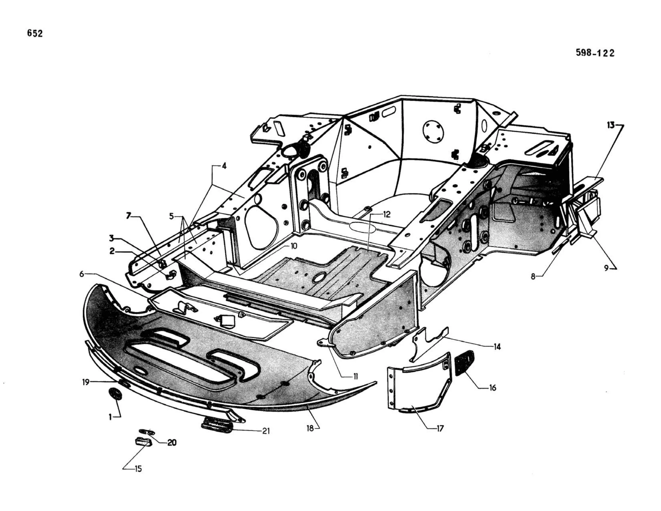 Body front / >9/67, page 240 of 503 — 598 Parts Catalogue — Volume II