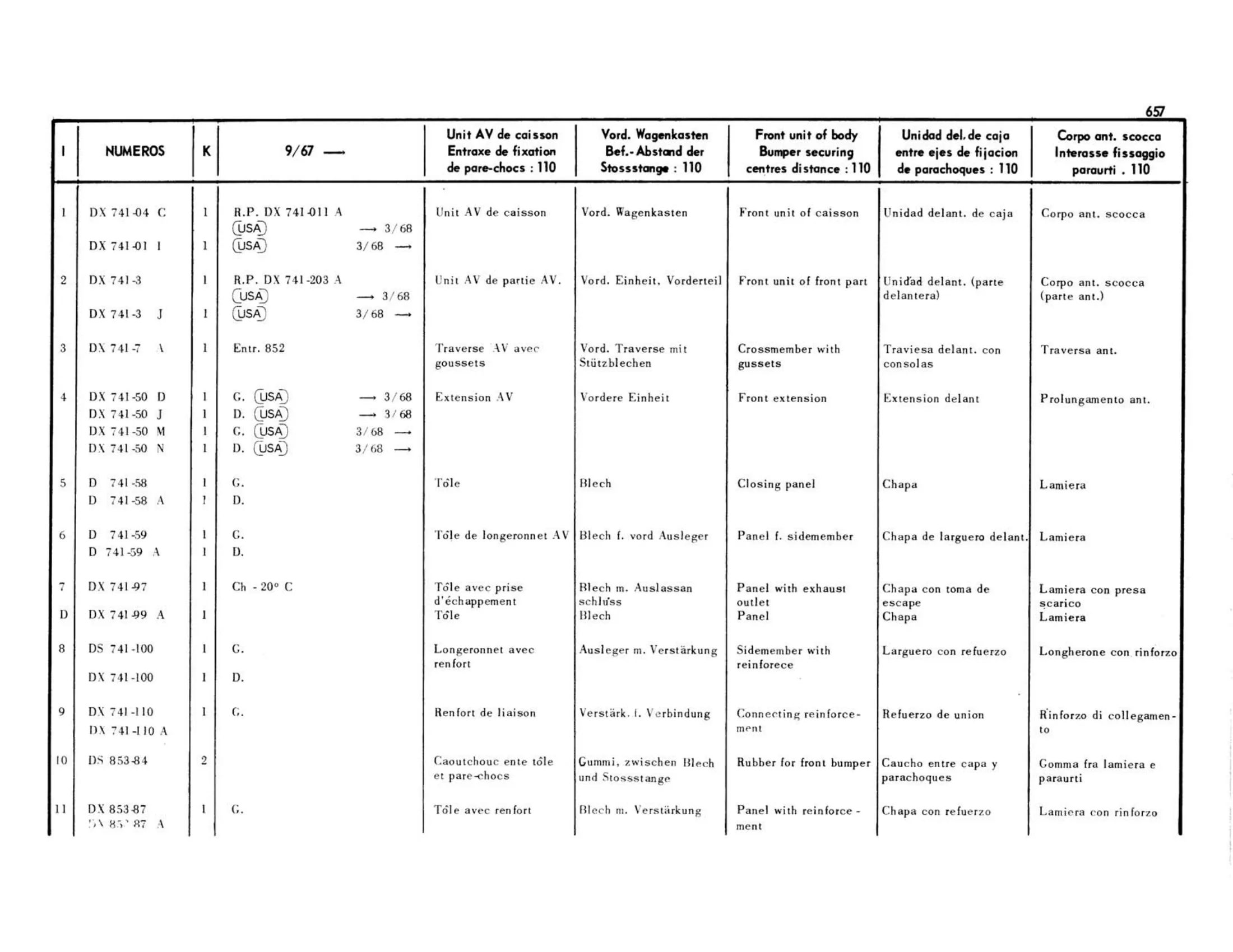 9/67>, page 244 of 503 — 598 Parts Catalogue — Volume II