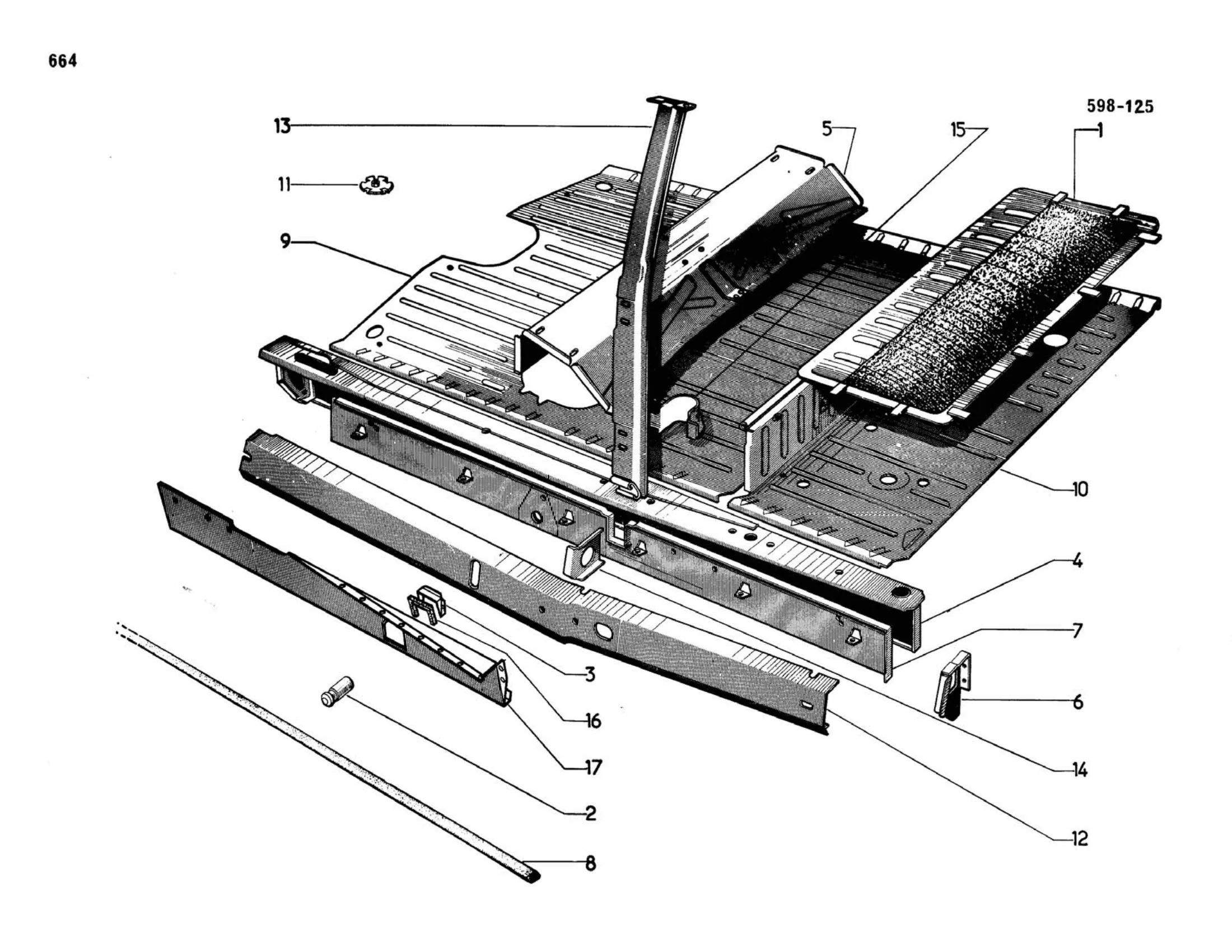 Center, Berline, Cabriolet, page 249 of 503 — 598 Parts Catalogue — Volume II