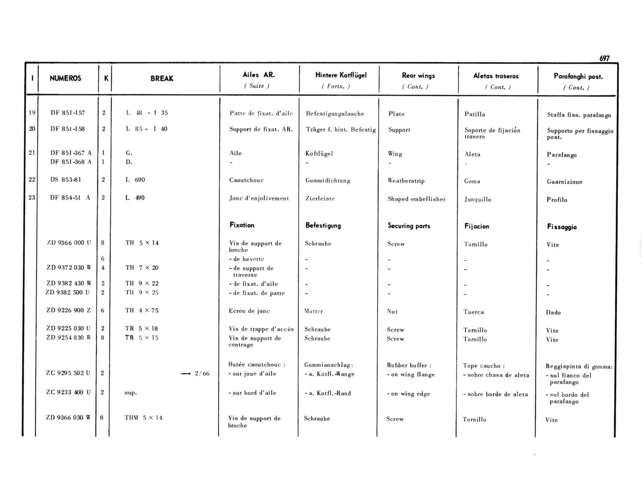 Break, page 273 of 503 — 598 Parts Catalogue — Volume II