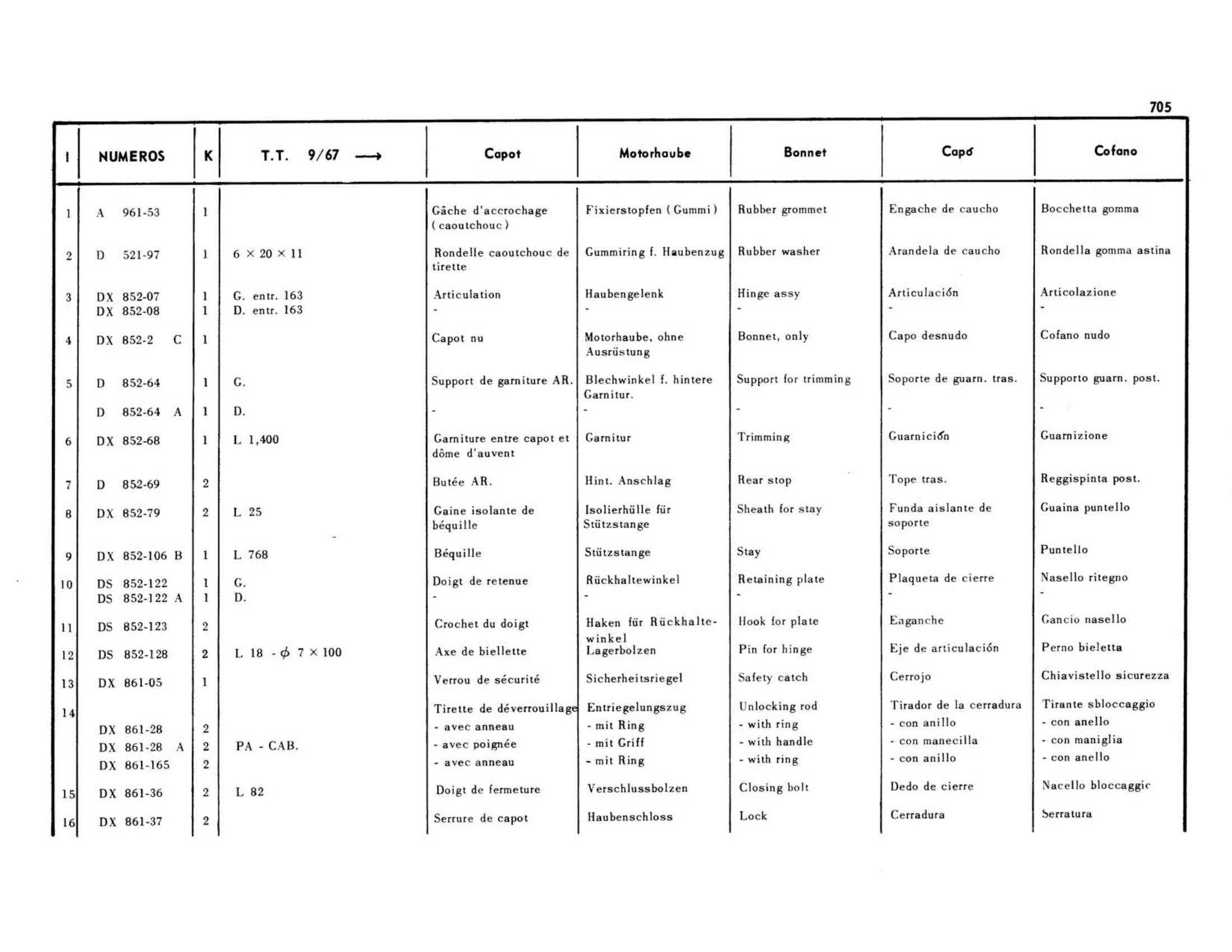 9/67>, page 279 of 503 — 598 Parts Catalogue — Volume II