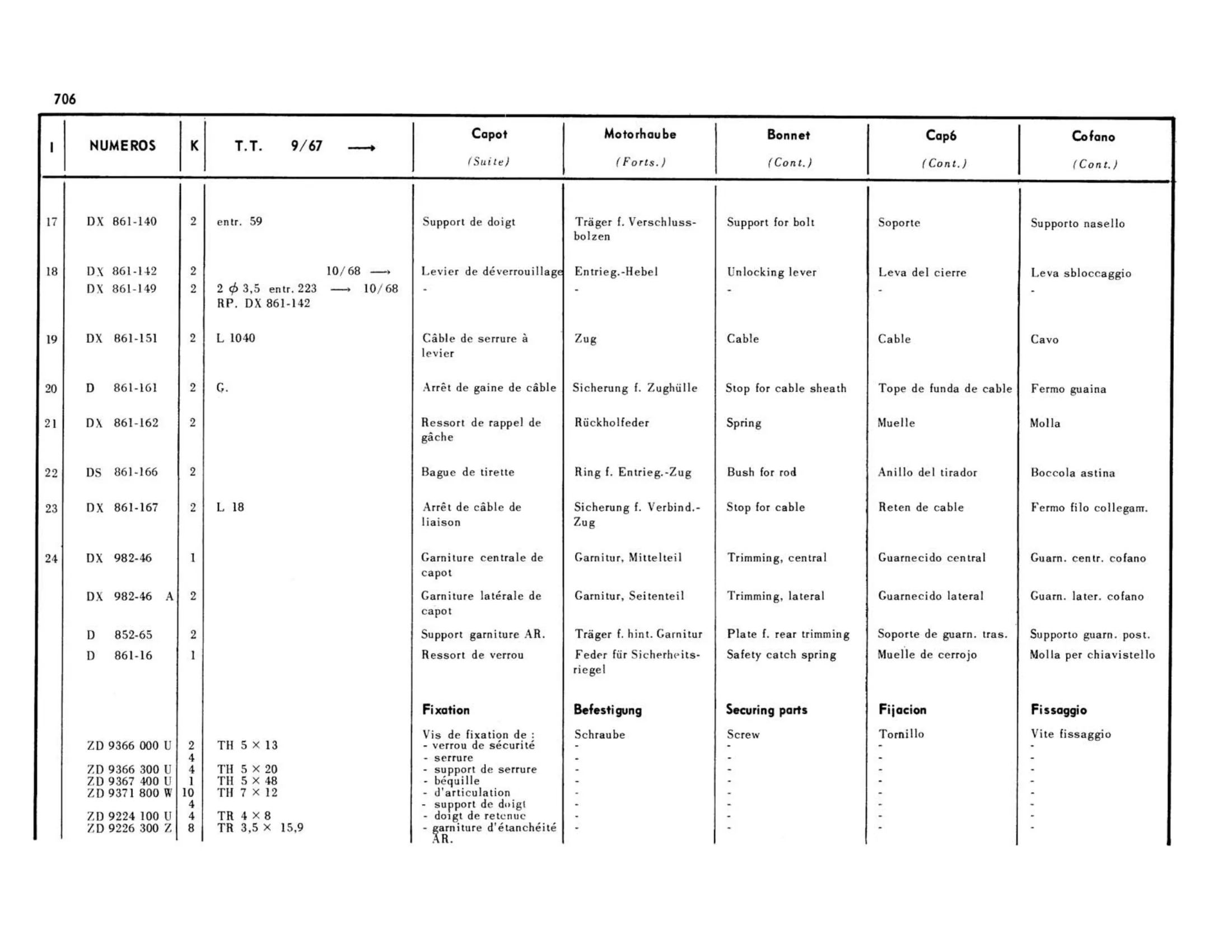 9/67>, page 280 of 503 — 598 Parts Catalogue — Volume II