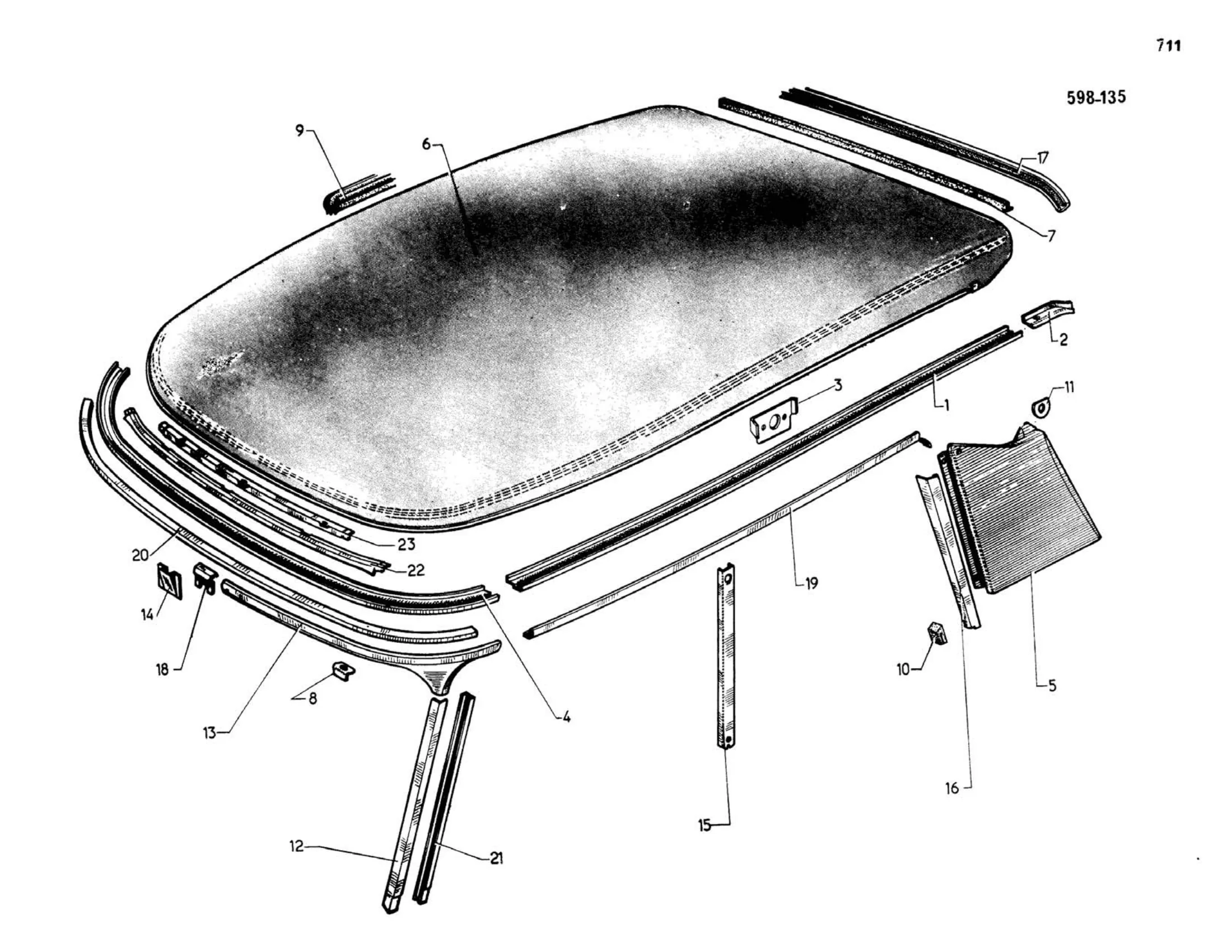 Roof / DX-DJ-DY-DL, page 282 of 503 — 598 Parts Catalogue — Volume II