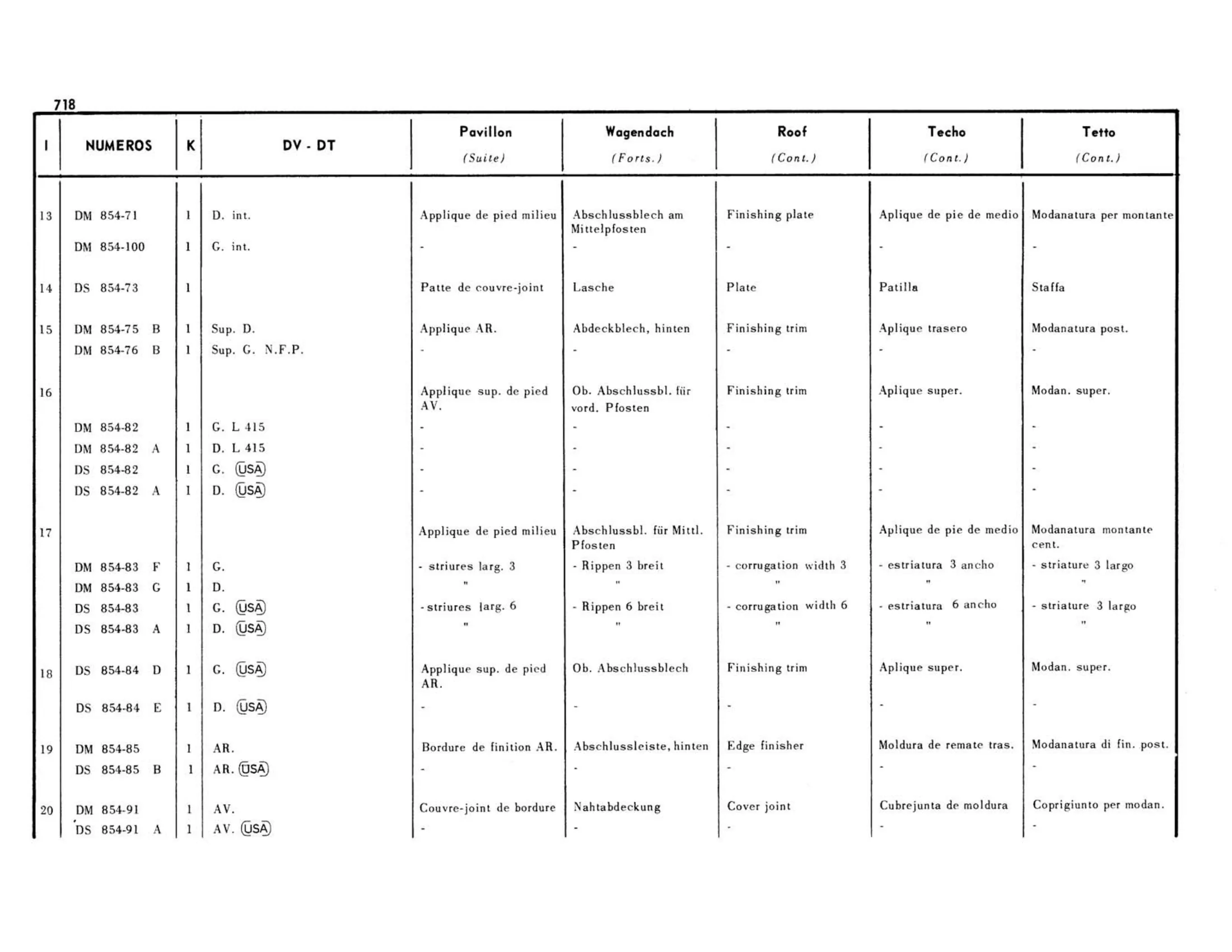 DV-DT, page 288 of 503 — 598 Parts Catalogue — Volume II