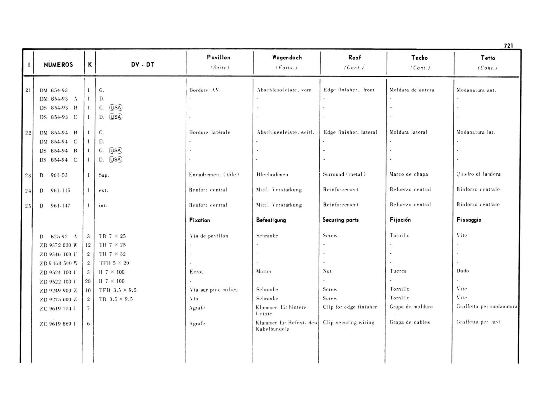 DV-DT, page 289 of 503 — 598 Parts Catalogue — Volume II