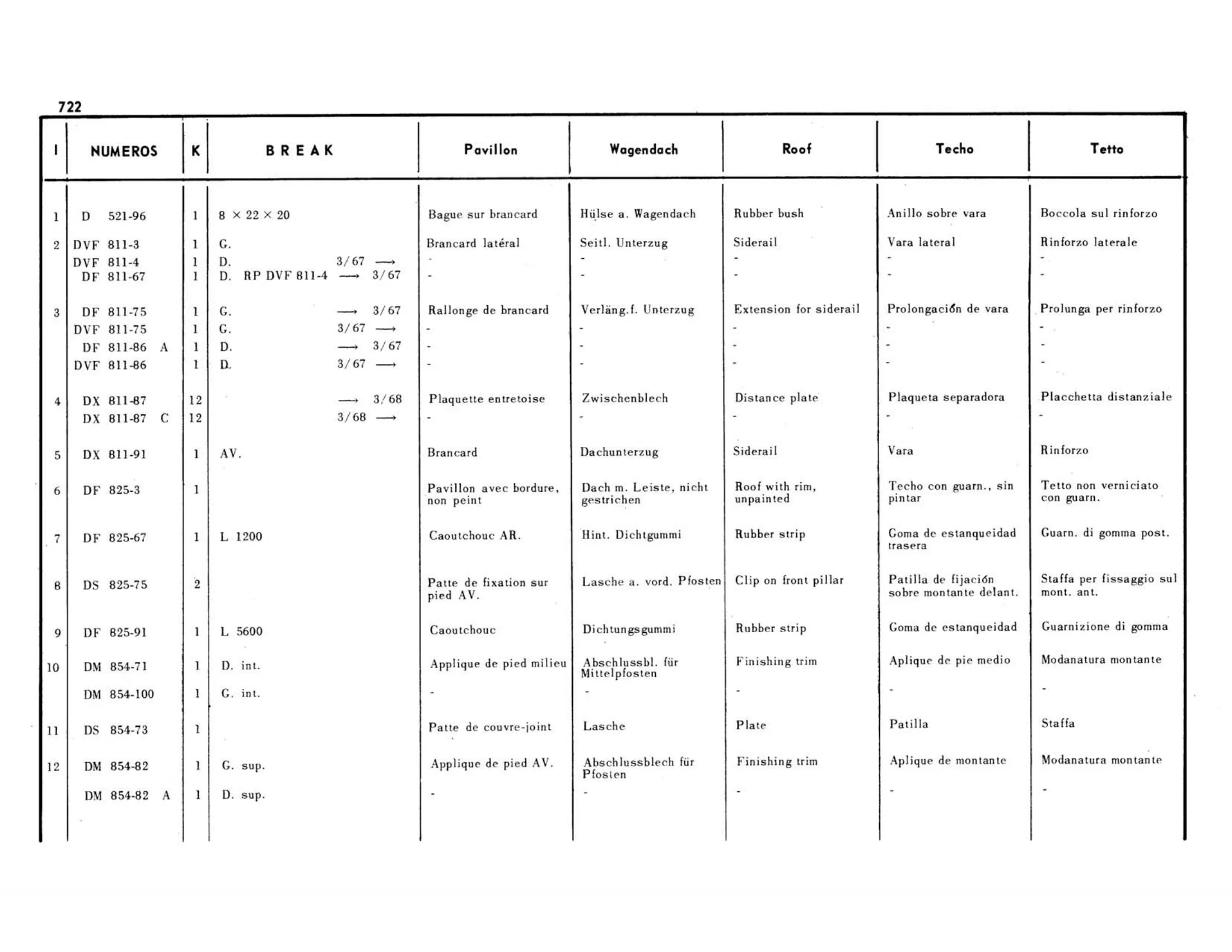 Break, page 291 of 503 — 598 Parts Catalogue — Volume II