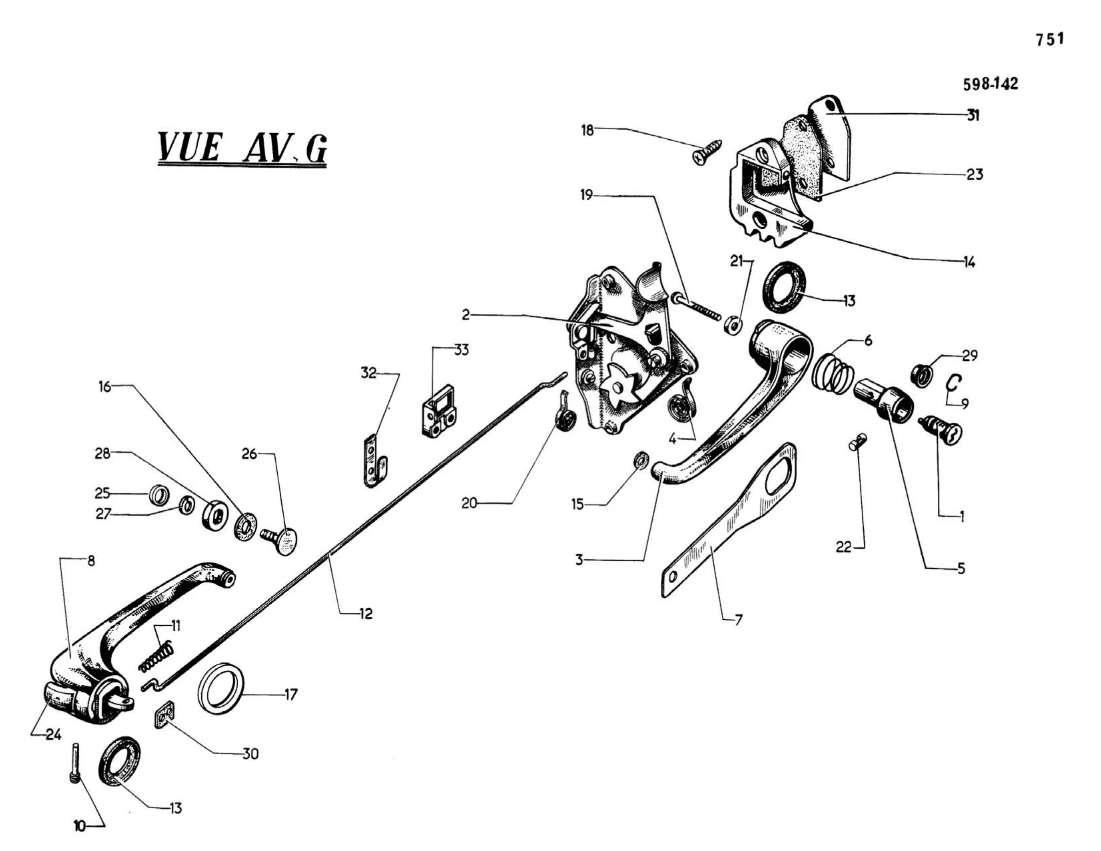 Locks and handles, page 311 of 503 — 598 Parts Catalogue — Volume II