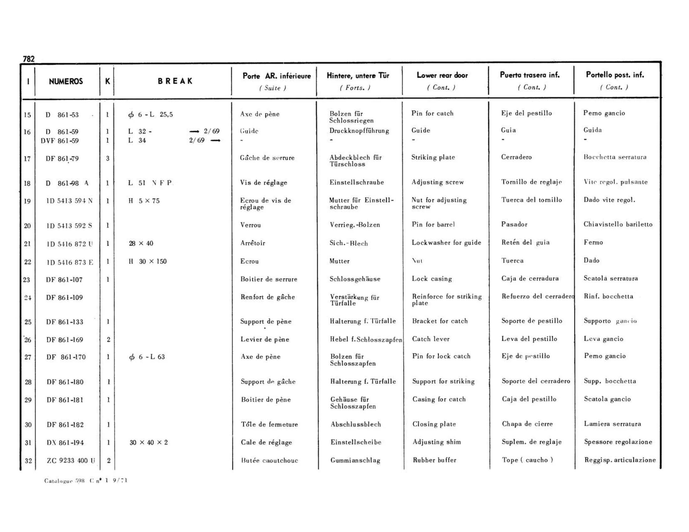 Lower, page 333 of 503 — 598 Parts Catalogue — Volume II