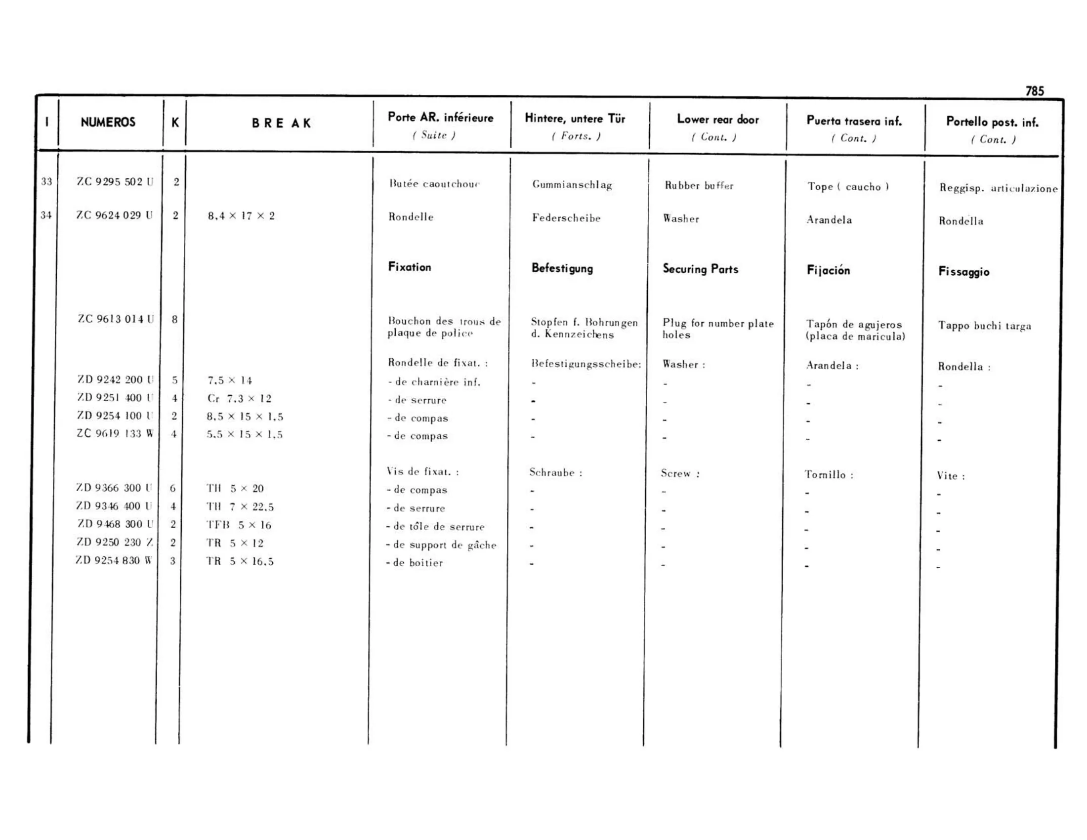 Lower, page 334 of 503 — 598 Parts Catalogue — Volume II