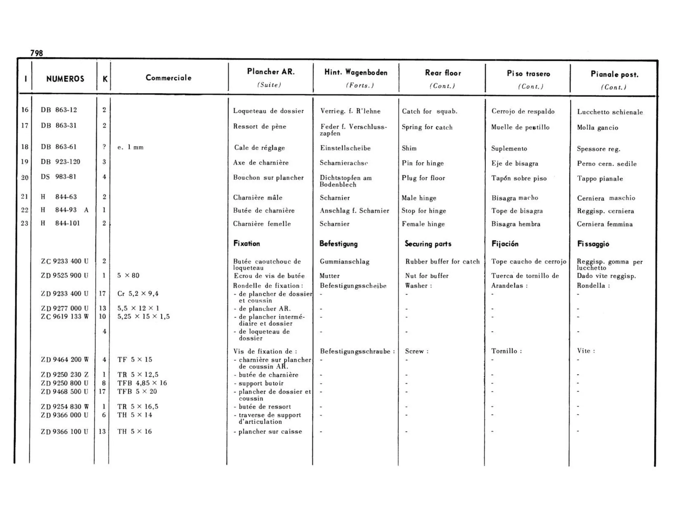 Commerciale, page 344 of 503 — 598 Parts Catalogue — Volume II