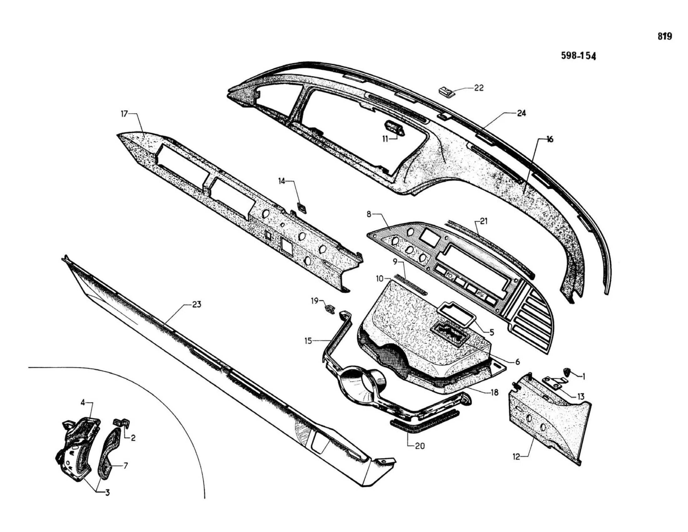DX-DJ-DY-DL >9/68 Right hand drive, page 357 of 503 — 598 Parts Catalogue — Volume II