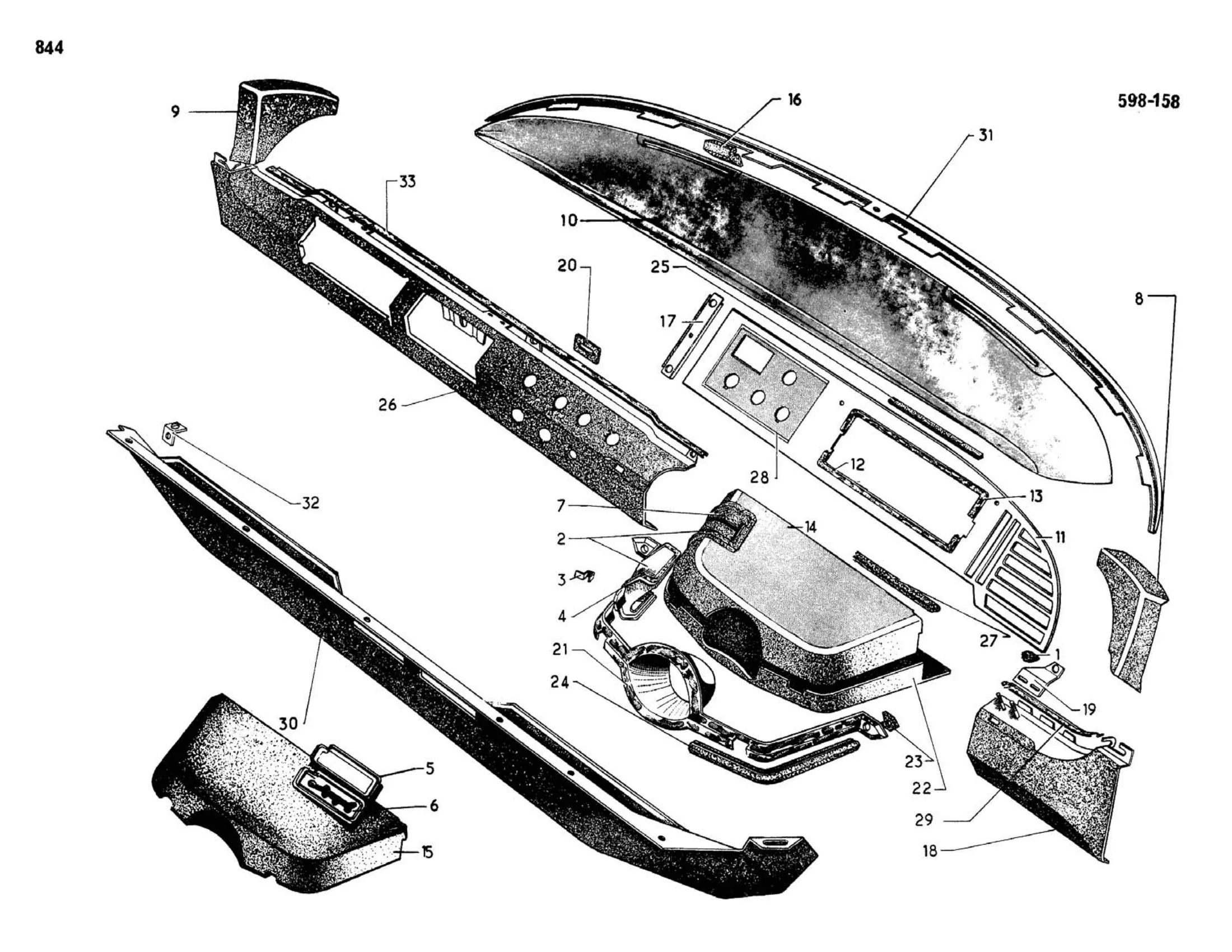 DV-DT-Break >9/68 Right hand drive, page 374 of 503 — 598 Parts Catalogue — Volume II