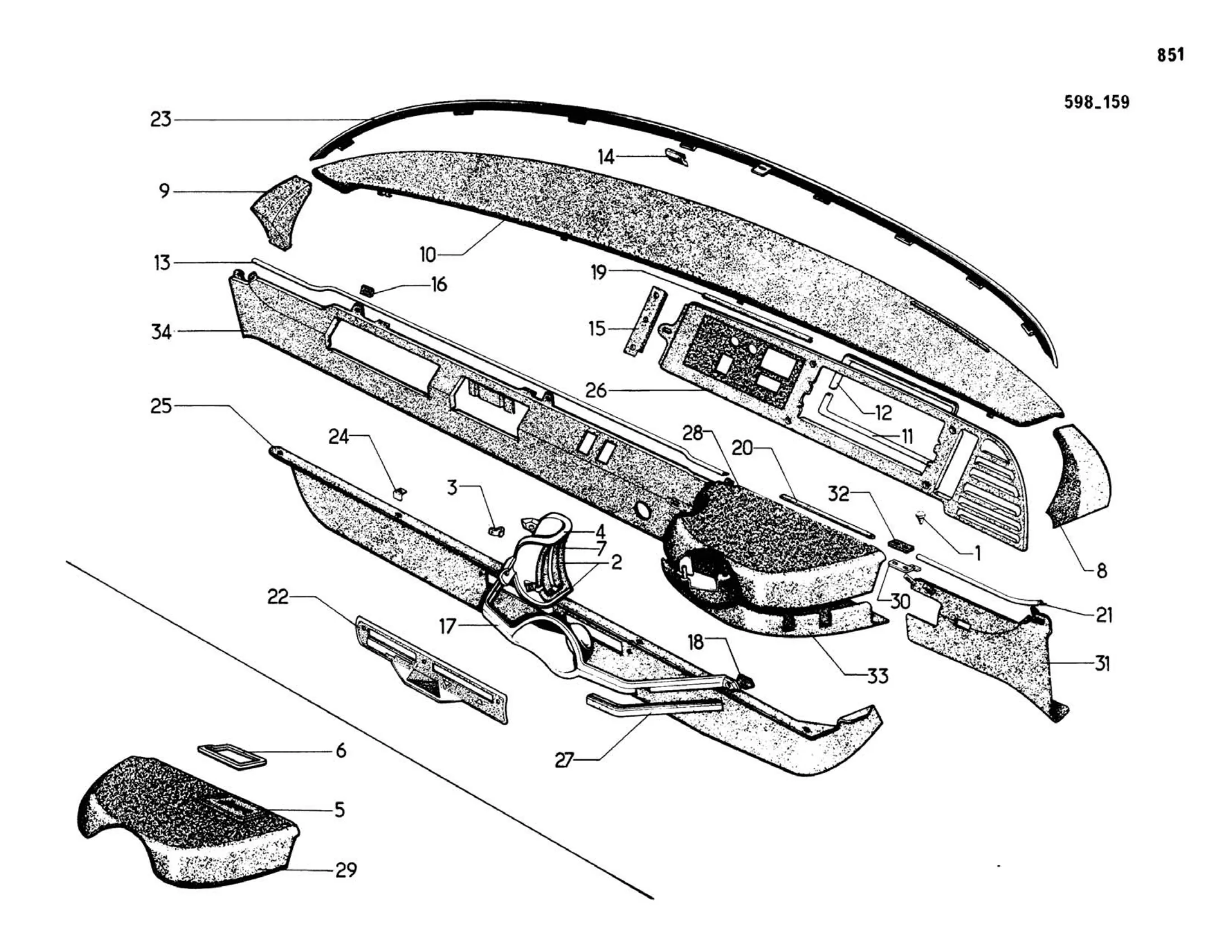 DV-DT-Break 9/68> Right hand drive, page 378 of 503 — 598 Parts Catalogue — Volume II