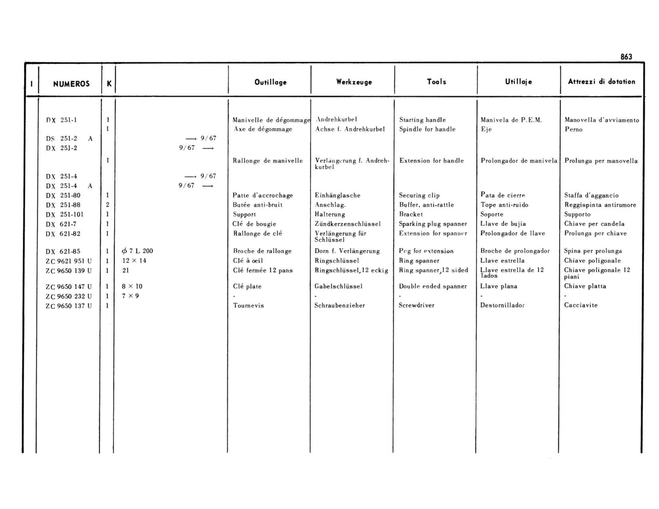 Tools, page 390 of 503 — 598 Parts Catalogue — Volume II