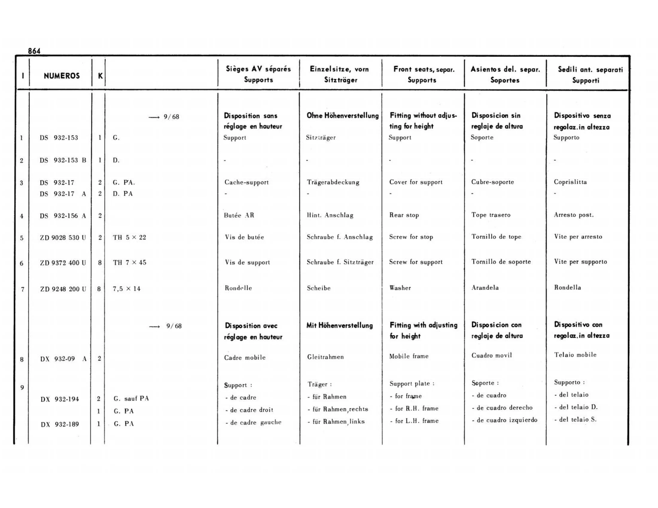 >9/68, page 392 of 503 — 598 Parts Catalogue — Volume II