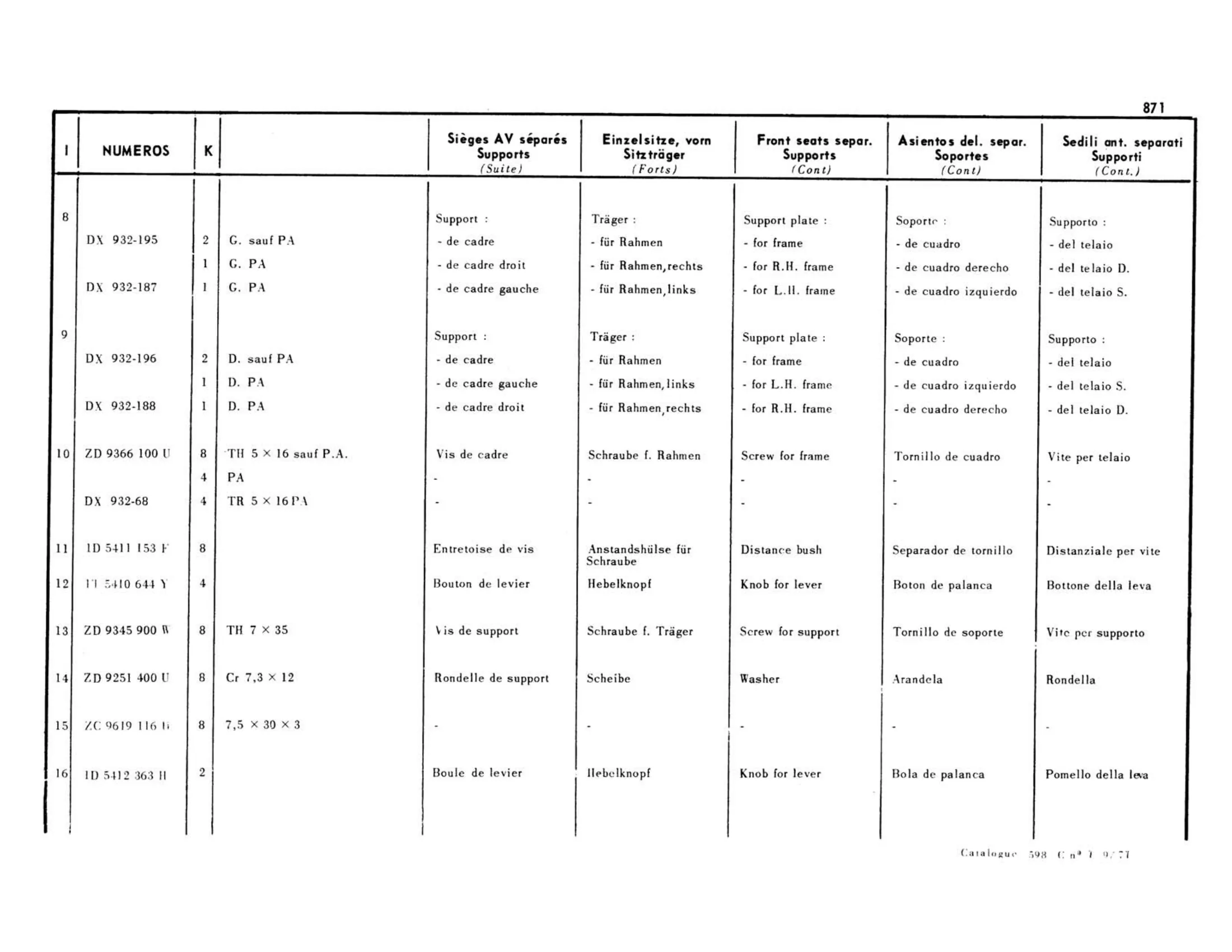 9/68>, page 396 of 503 — 598 Parts Catalogue — Volume II