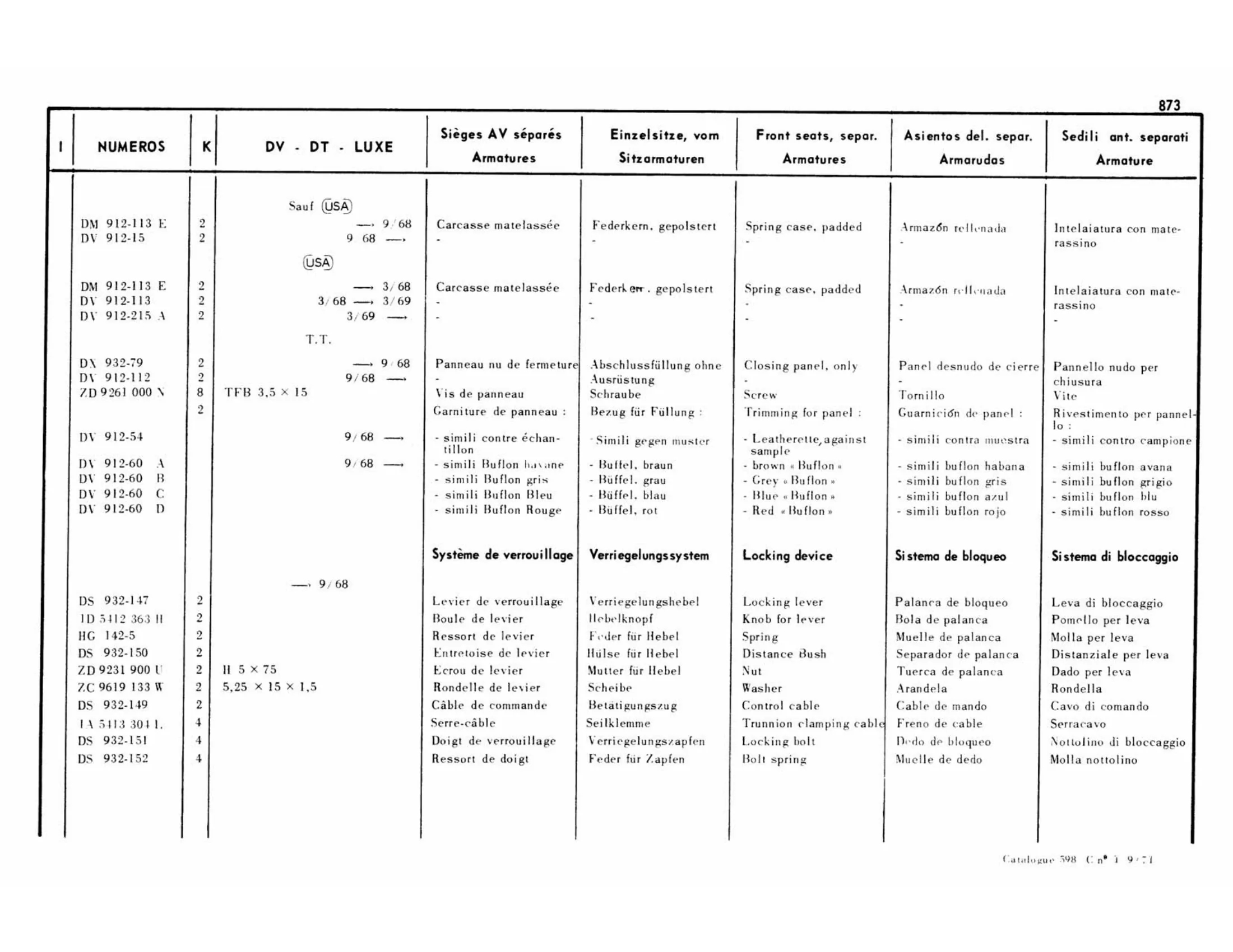 DV-DT-Luxe, page 397 of 503 — 598 Parts Catalogue — Volume II