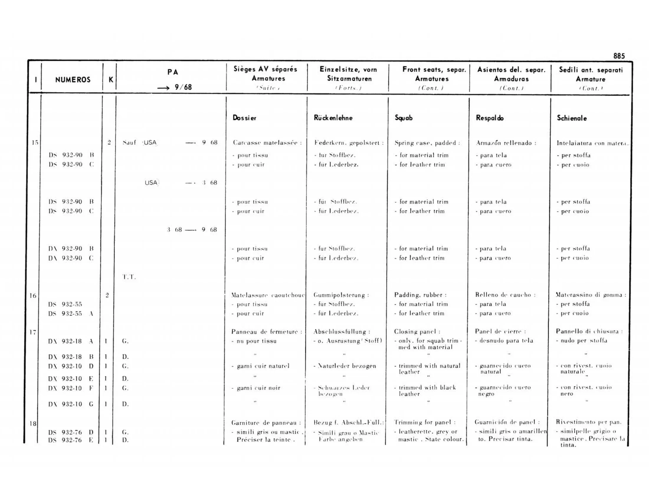 Pallas >9/68, page 406 of 503 — 598 Parts Catalogue — Volume II