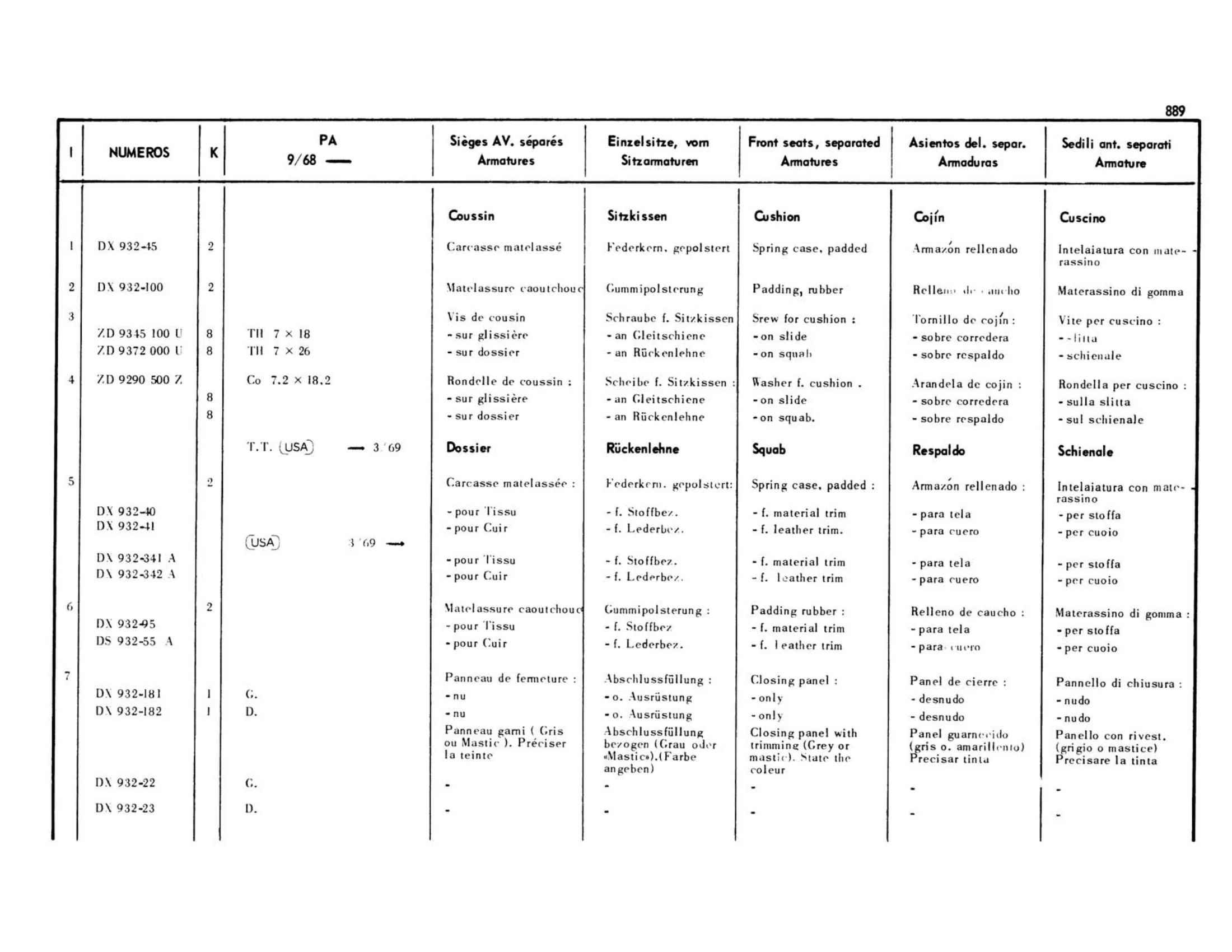 Pallas 9/68>, page 409 of 503 — 598 Parts Catalogue — Volume II