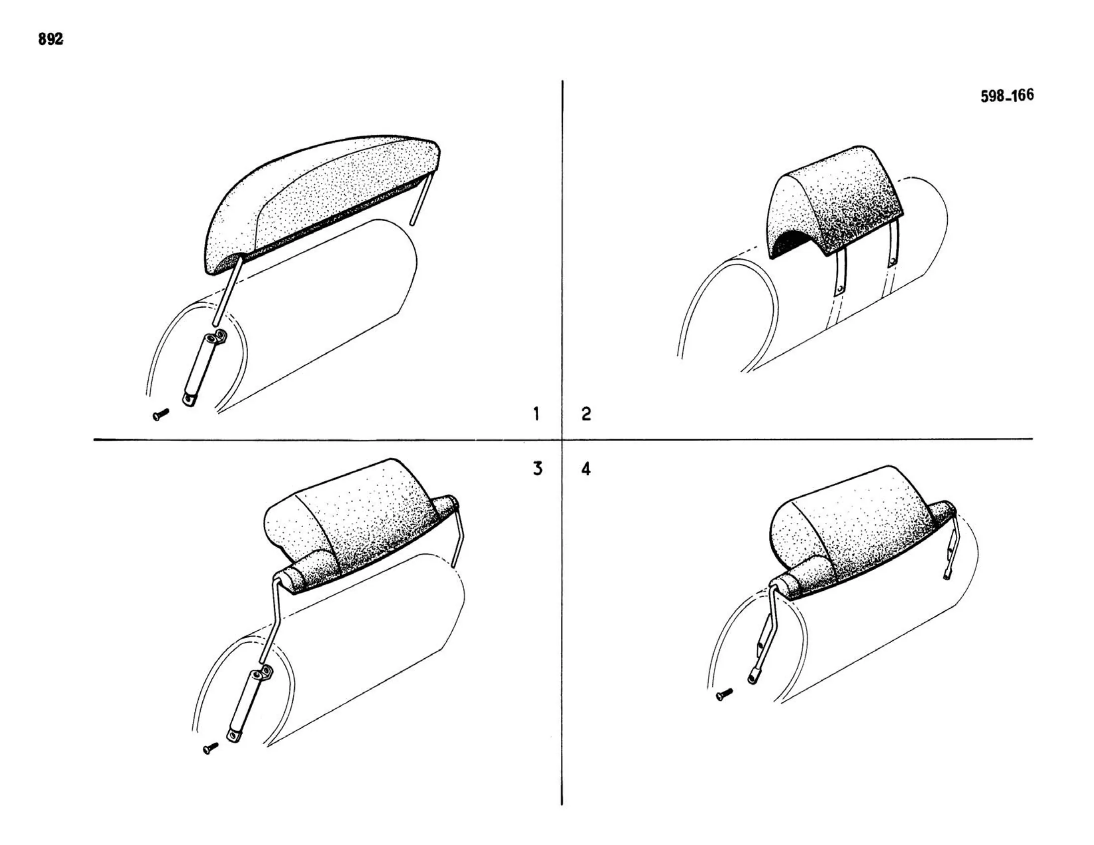 Headrests, page 411 of 503 — 598 Parts Catalogue — Volume II