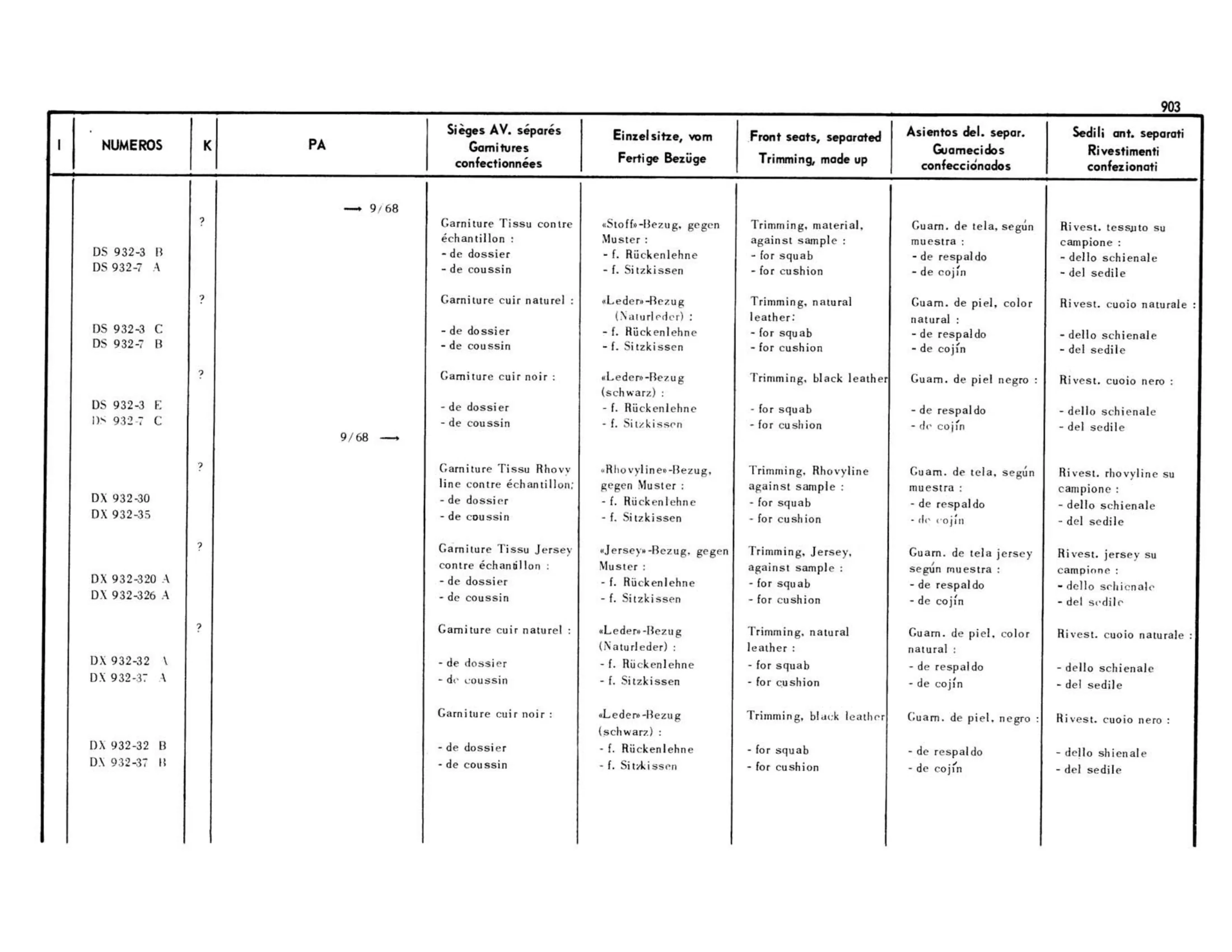 Trim, page 419 of 503 — 598 Parts Catalogue — Volume II
