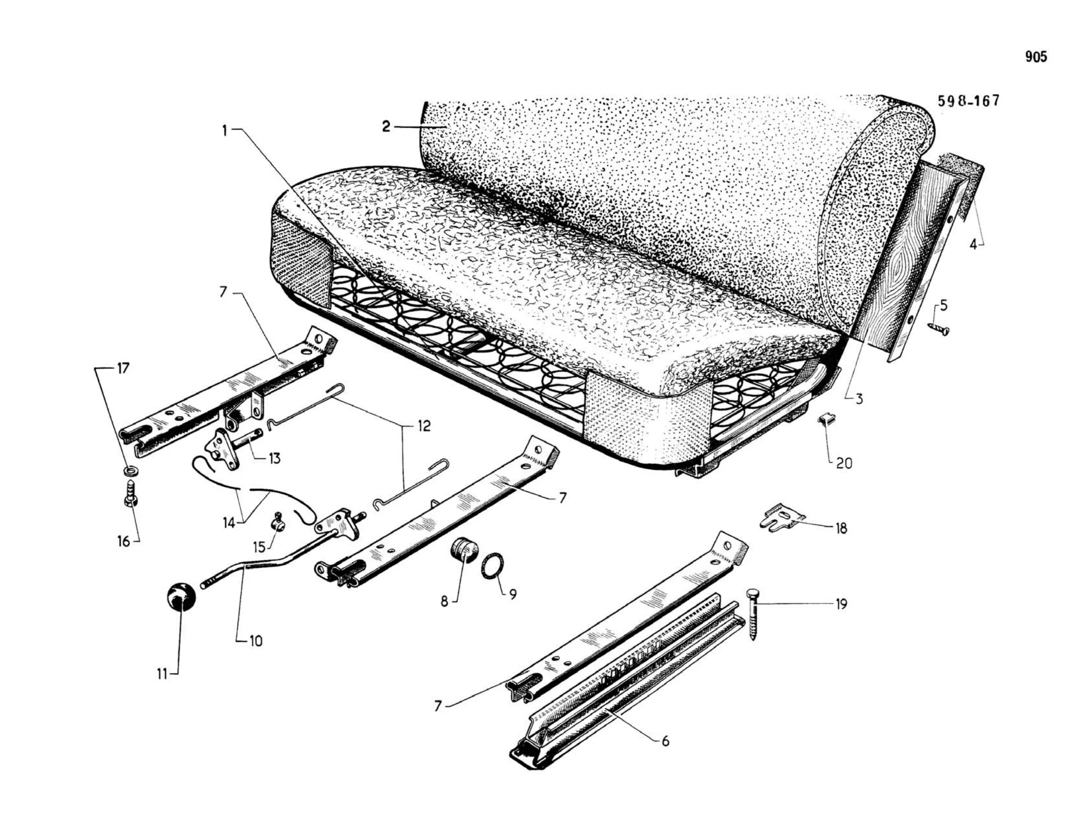 Front bench seat, page 420 of 503 — 598 Parts Catalogue — Volume II