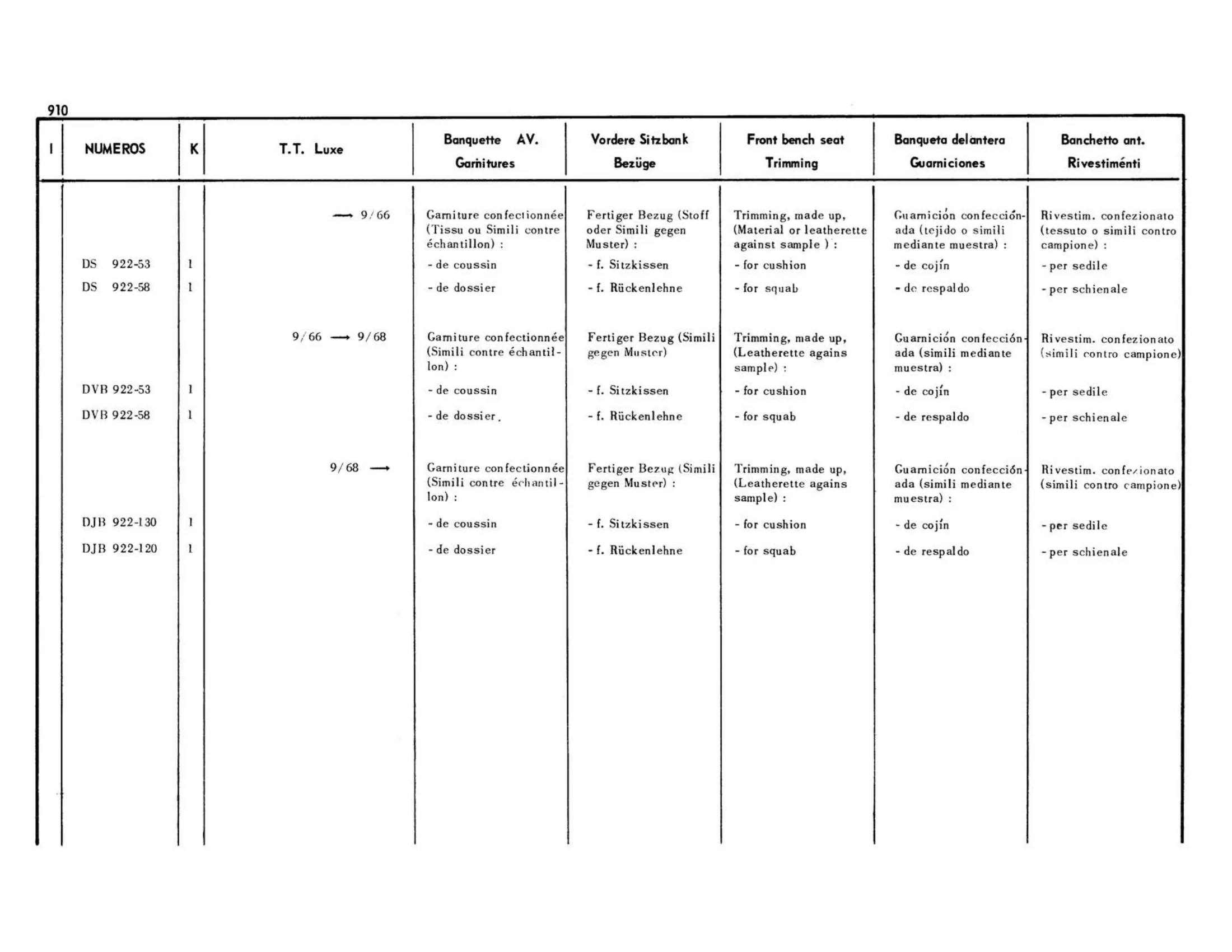 Trim, page 424 of 503 — 598 Parts Catalogue — Volume II
