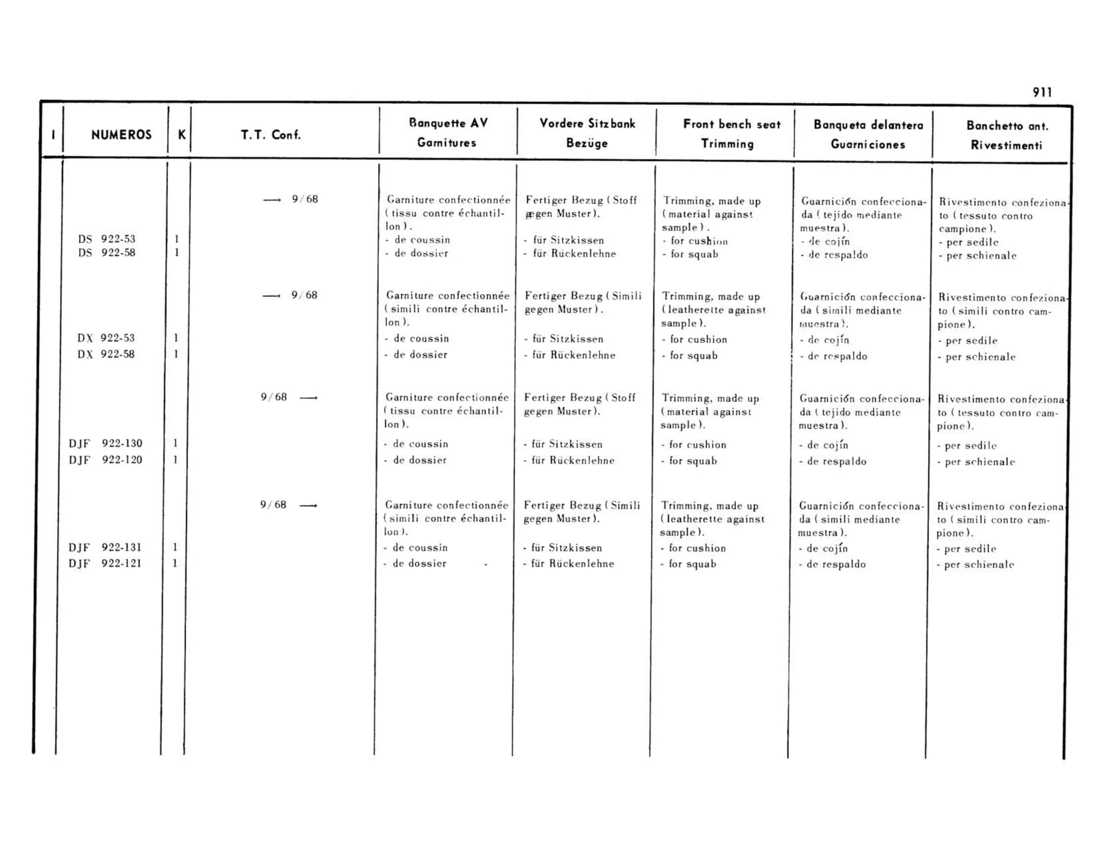 Trim, page 425 of 503 — 598 Parts Catalogue — Volume II